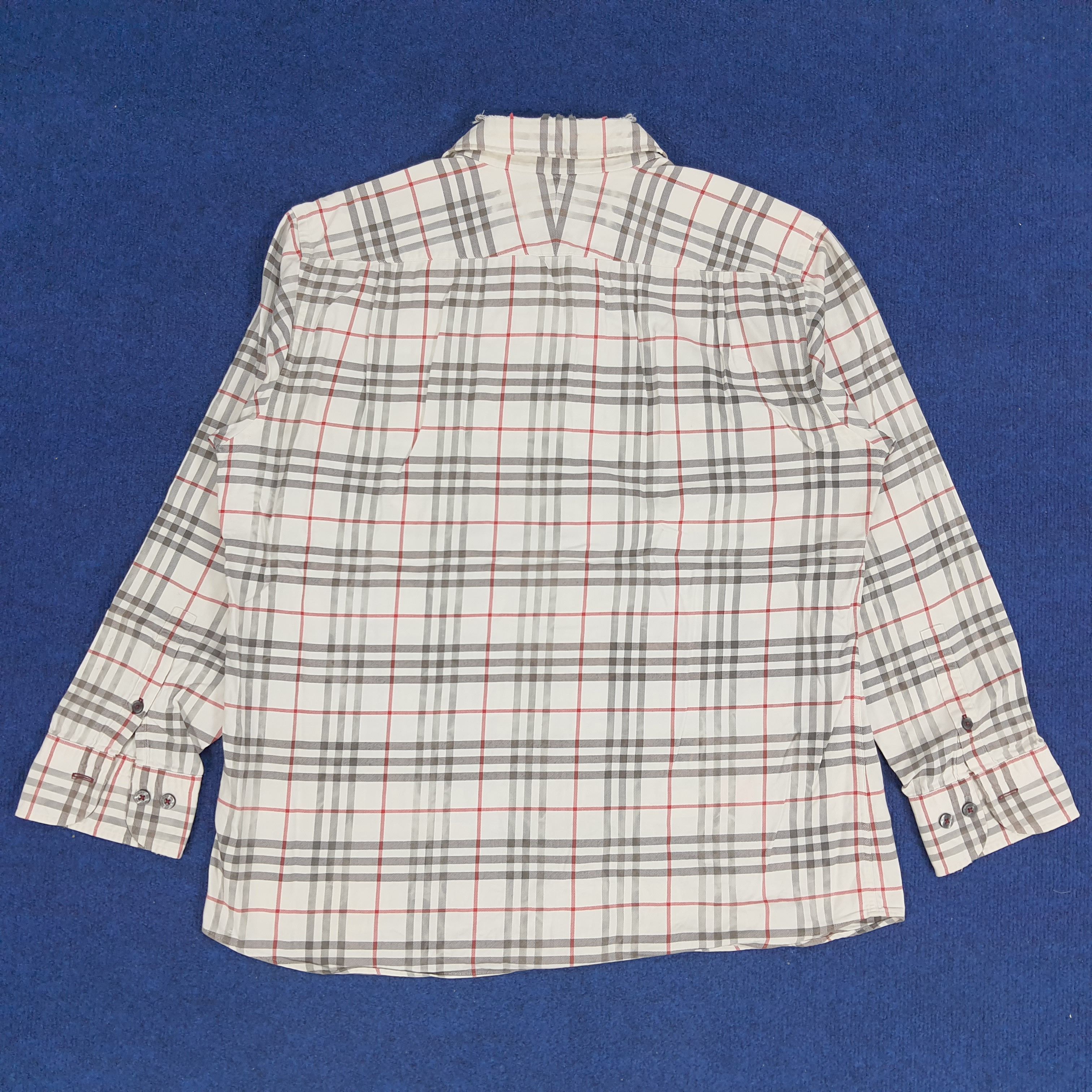 Burberry × Vintage Vintage Burberry Black Label Tartan Button Up Shirt Size US L / EU 52-54 / 3 - 3 Thumbnail