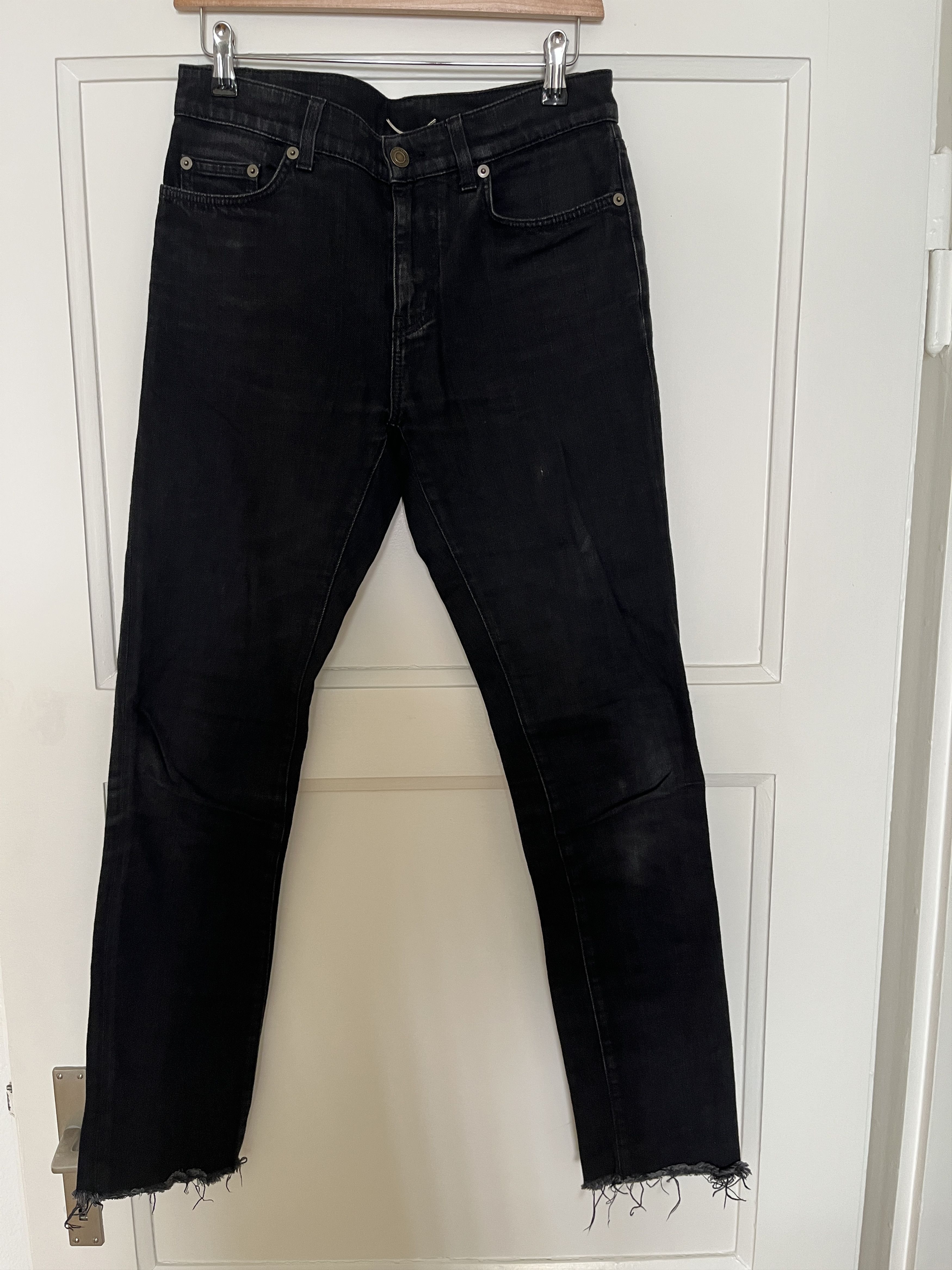 Saint Laurent Paris saint laurent five-zip black denim pants-2507