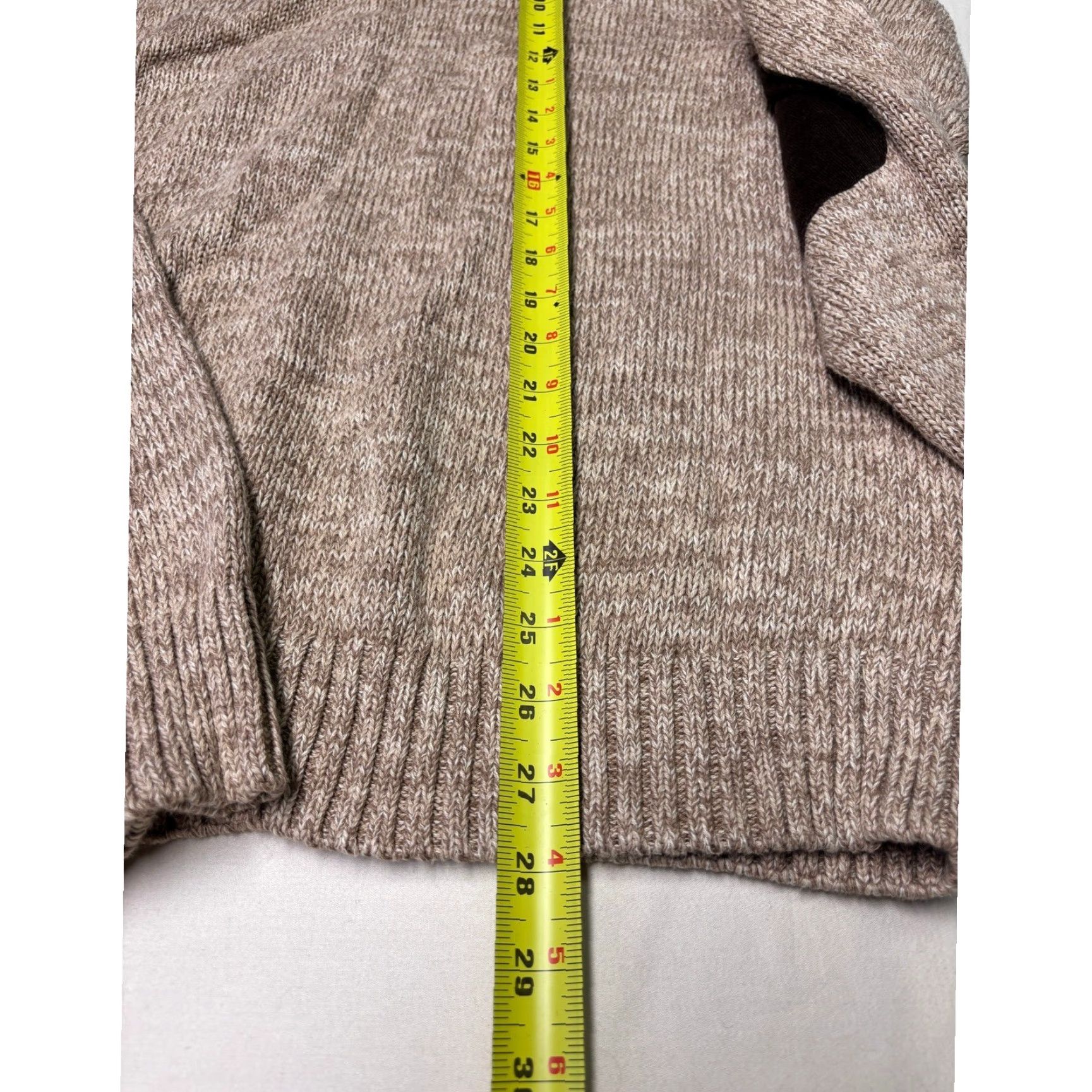 Chaps VINTAGE Chaps Mens Kent Cog Twst Sweater XXL Beige Brown Elbow Patches Mock Neck Size US XXL / EU 58 / 5 - 7 Thumbnail