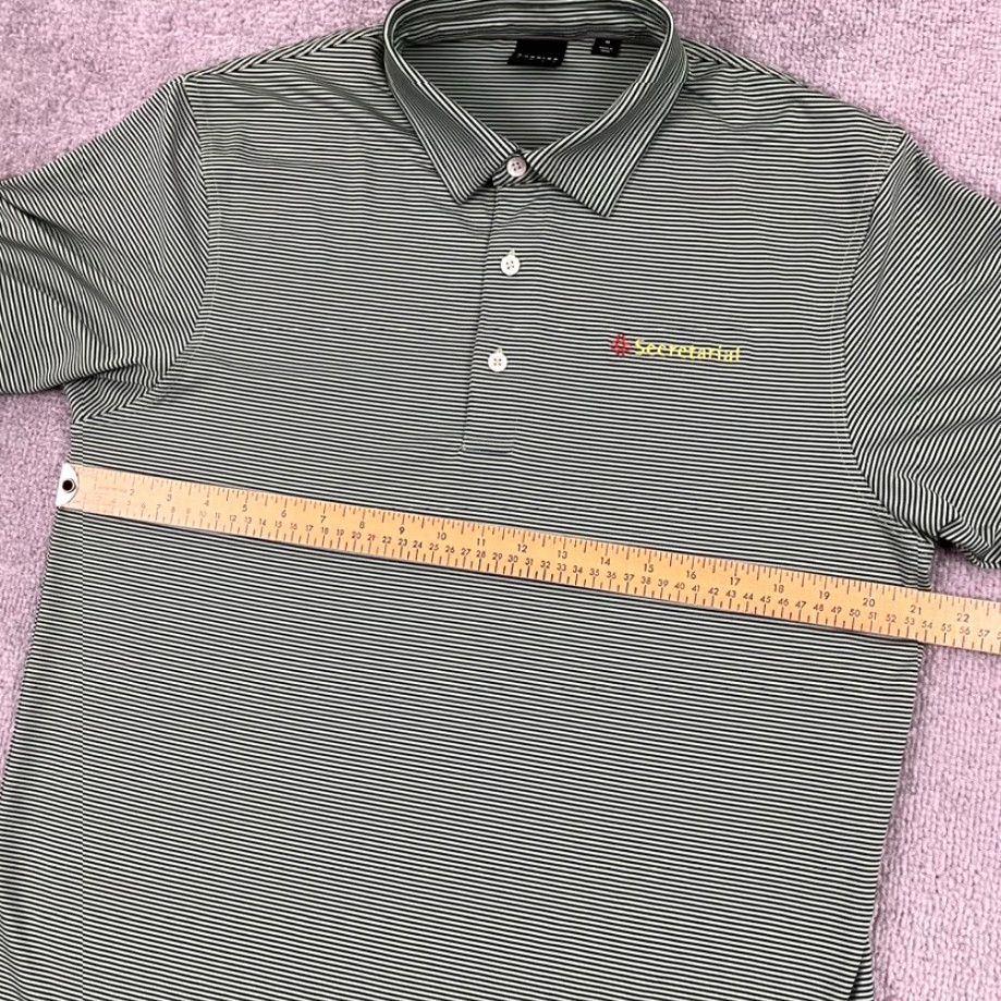 Vintage Dunning Shirt Mens Medium Green Secretariat Horse Striped Polo Golf Active Sport Size US M / EU 48-50 / 2 - 6 Thumbnail
