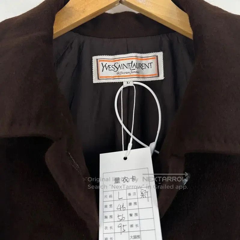Yves Saint Laurent YSL Brown Wool Women's Coat Size L . Size L / US 10 / IT 46 - 3 Thumbnail