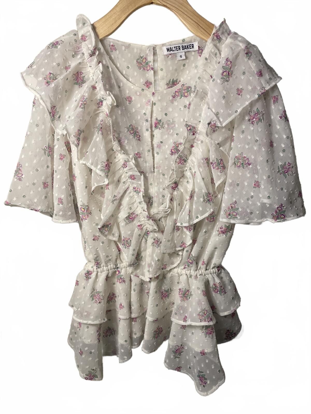 Other Walter Baker Blouse women's Small Floral Ruffle Bell Sleeve Size M / US 6-8 / IT 42-44 - 1 Thumbnail