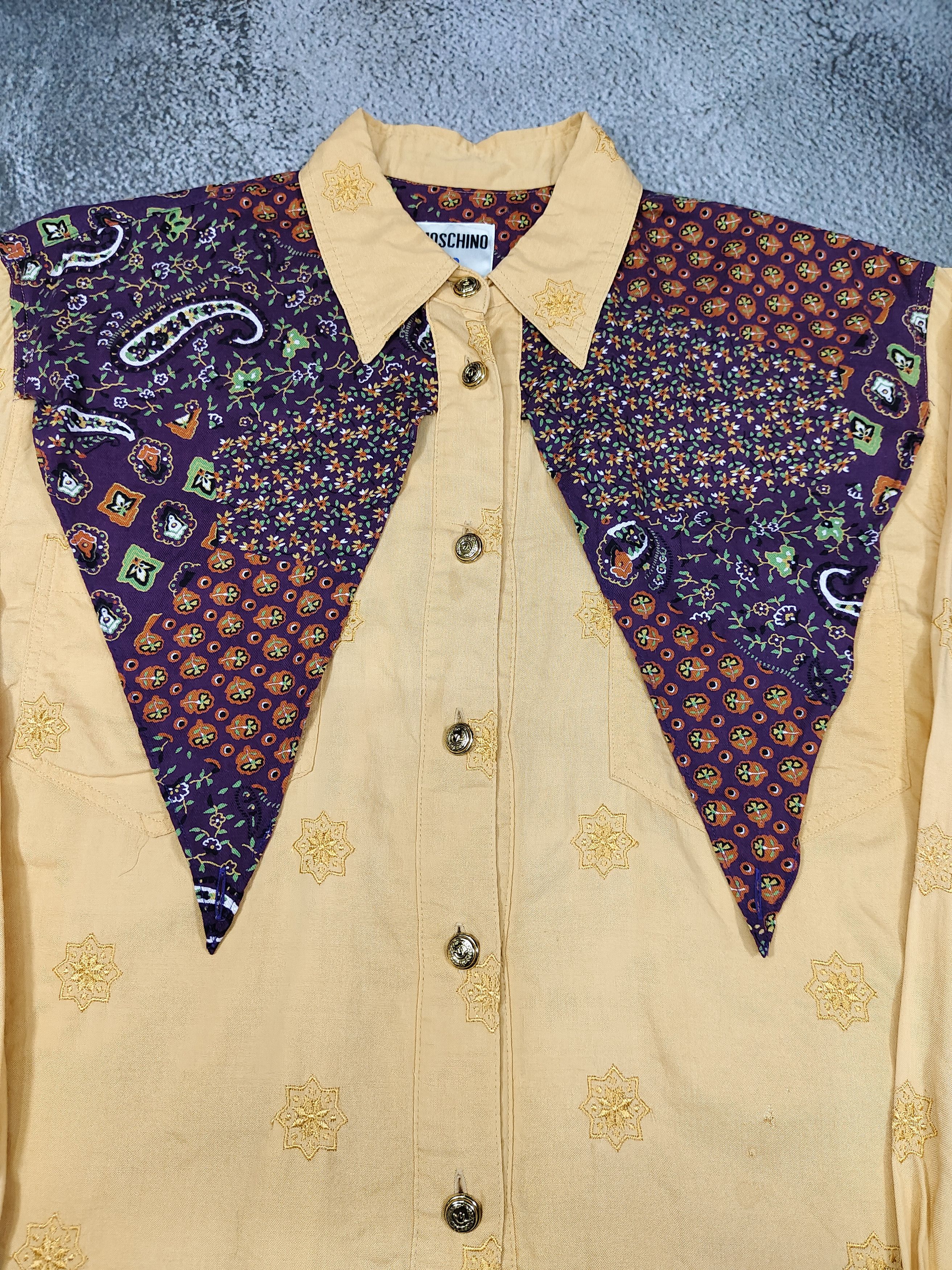 Moschino 90s Moschino- Archive Paisley Bandana Panel Rayon Shirt Size M / US 6-8 / IT 42-44 - 3 Thumbnail