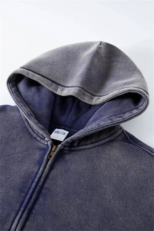 Japanese Brand Washed Distressed Loose Zipper Hoodie Sweatshirt y2k Size US XL / EU 56 / 4 - 3 Thumbnail