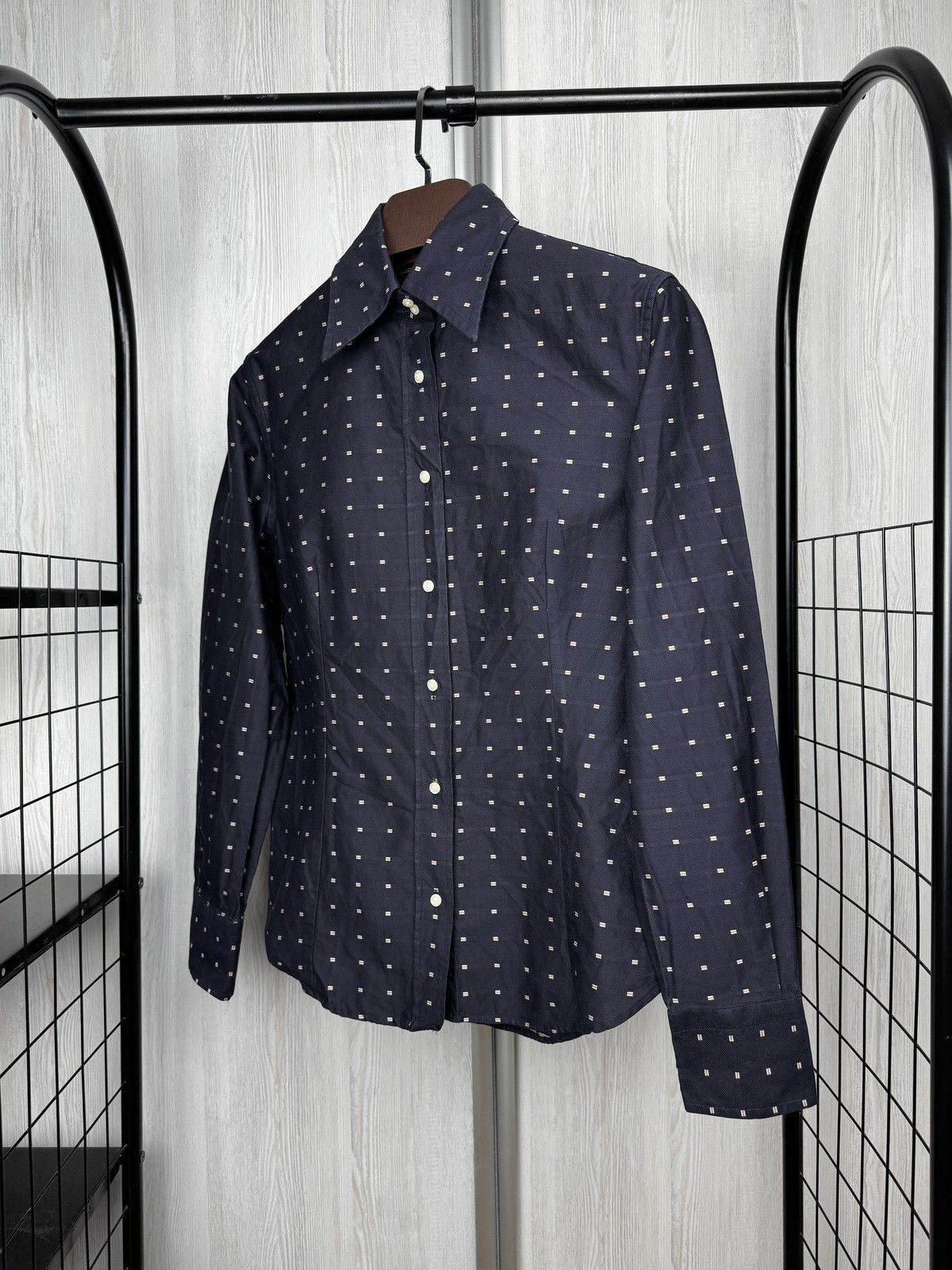 Etro ETRO navy blue patterned button up long sleeve cotton shirt Size XL / US 12-14 / IT 48-50 - 5 Thumbnail