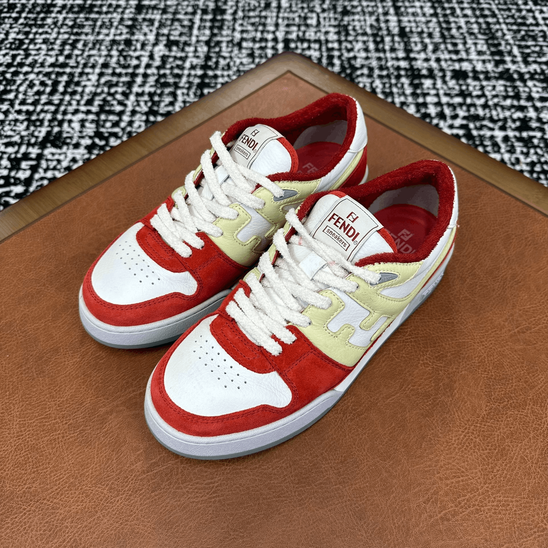 Fendi Fendi Suede Red Lowtop Sneakers 9 Men Size US 9 / EU 42 - 1 Thumbnail