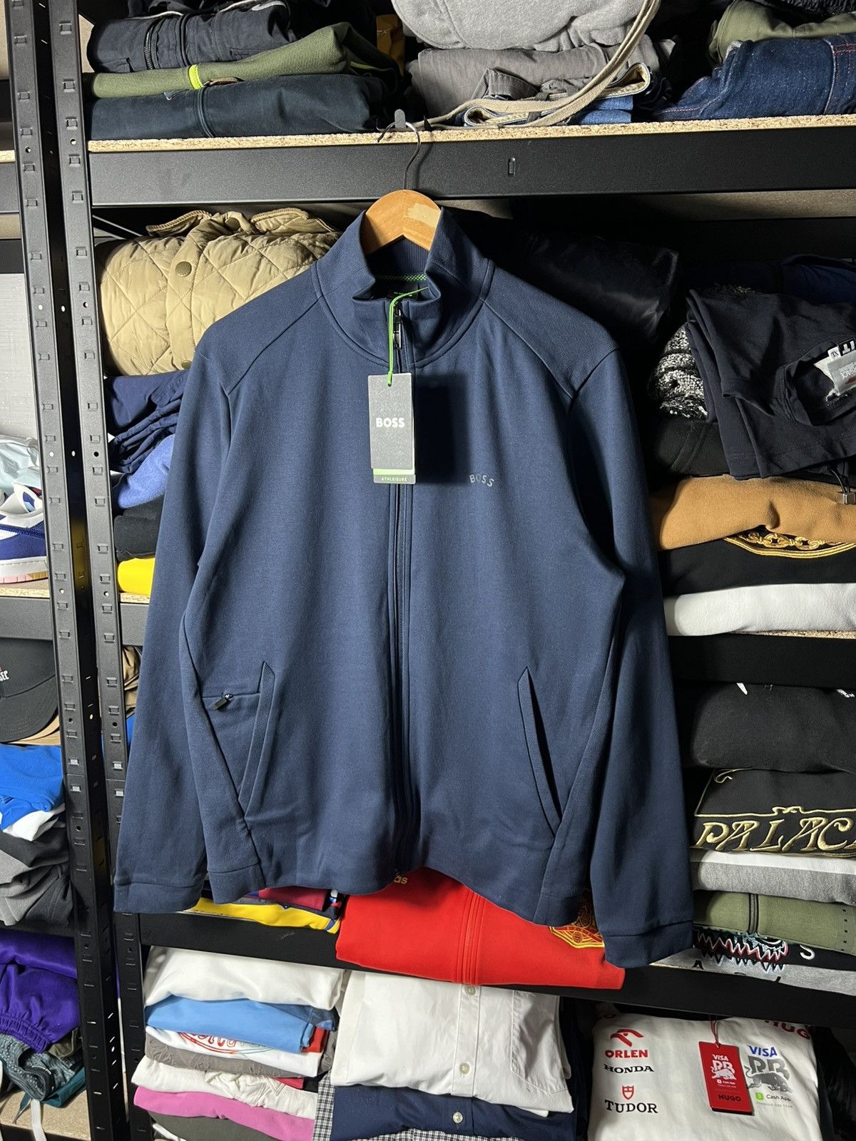 Hugo Boss 🔥 BOSS Mens Navy Full Zip Track Jacket Logo — Size M Size US M / EU 48-50 / 2 - 1 Thumbnail