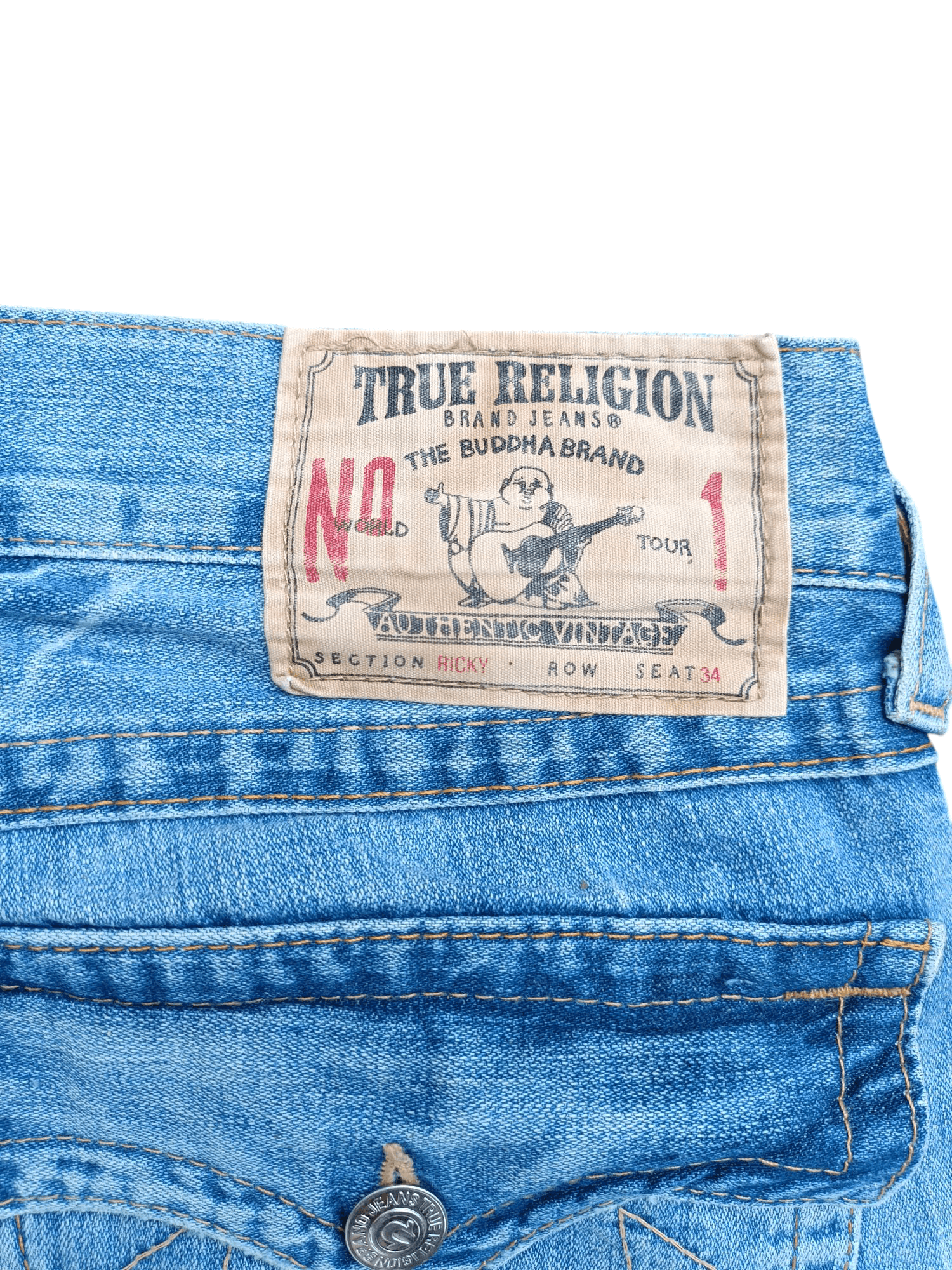 Affliction × Ed Hardy × True Religion True Religion Ricky Distressed Baggy Wide Leg Denim TR024 Size US 34 / EU 50 - 9 Thumbnail