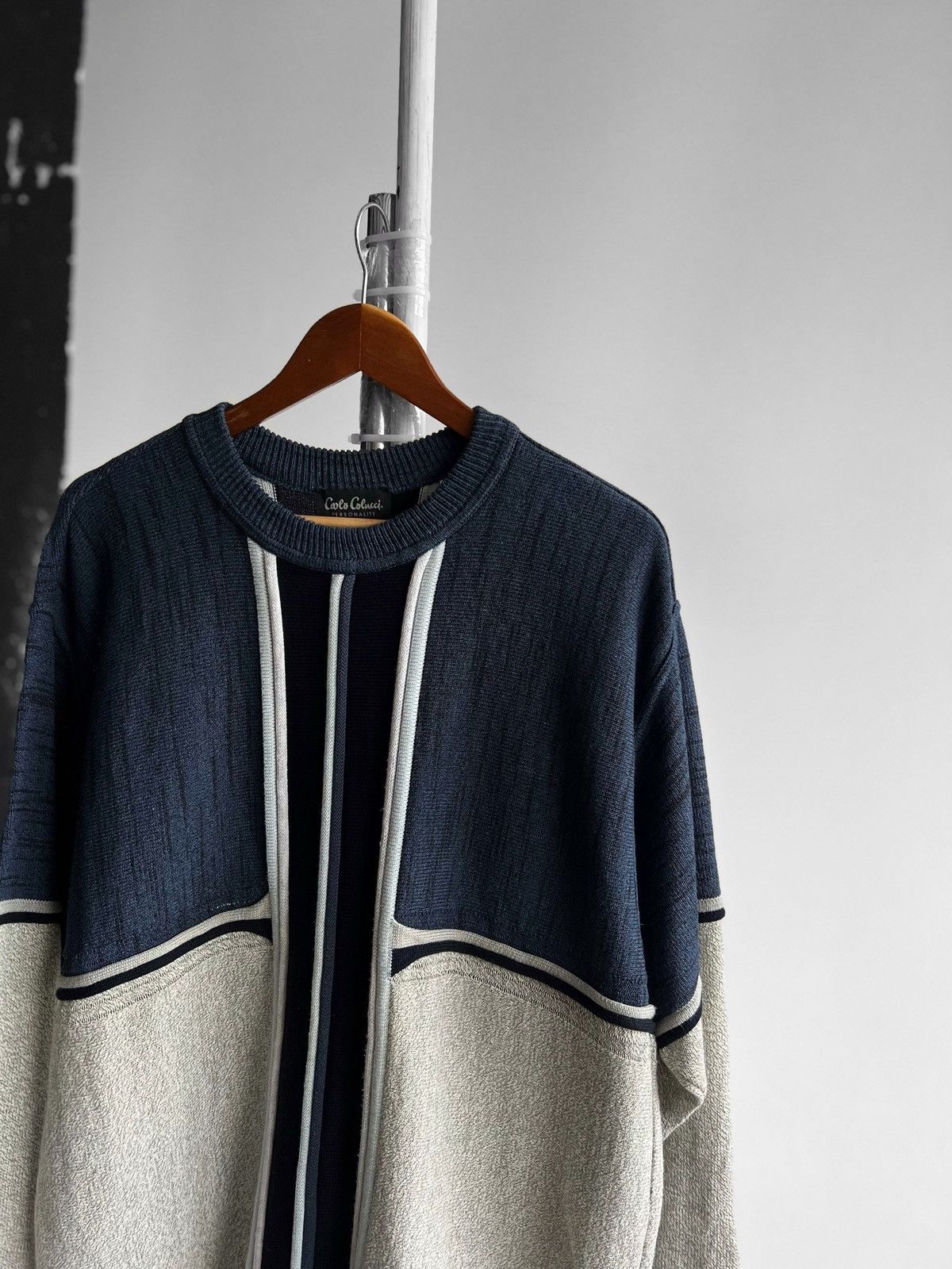 Carlo Colucci × Vintage Carlo Colucci Mens Vintage 90s Knit Long Sleeve Sweater Y2K Size US L / EU 52-54 / 3 - 2 Thumbnail