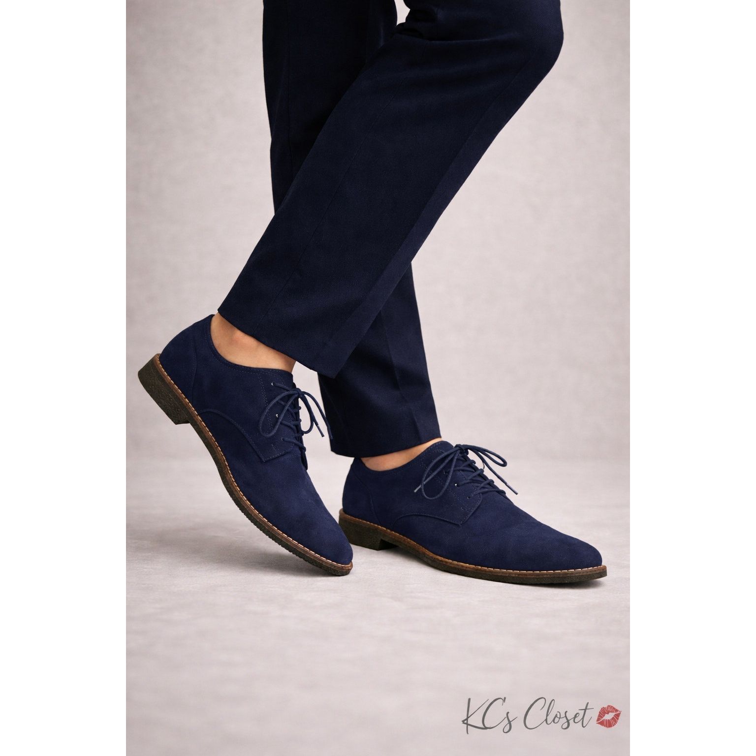 H&M H&M Men’s Navy Suede Oxford Lace-Up Shoes Casual Dress Derby Size US 9 / EU 42 - 1 Thumbnail