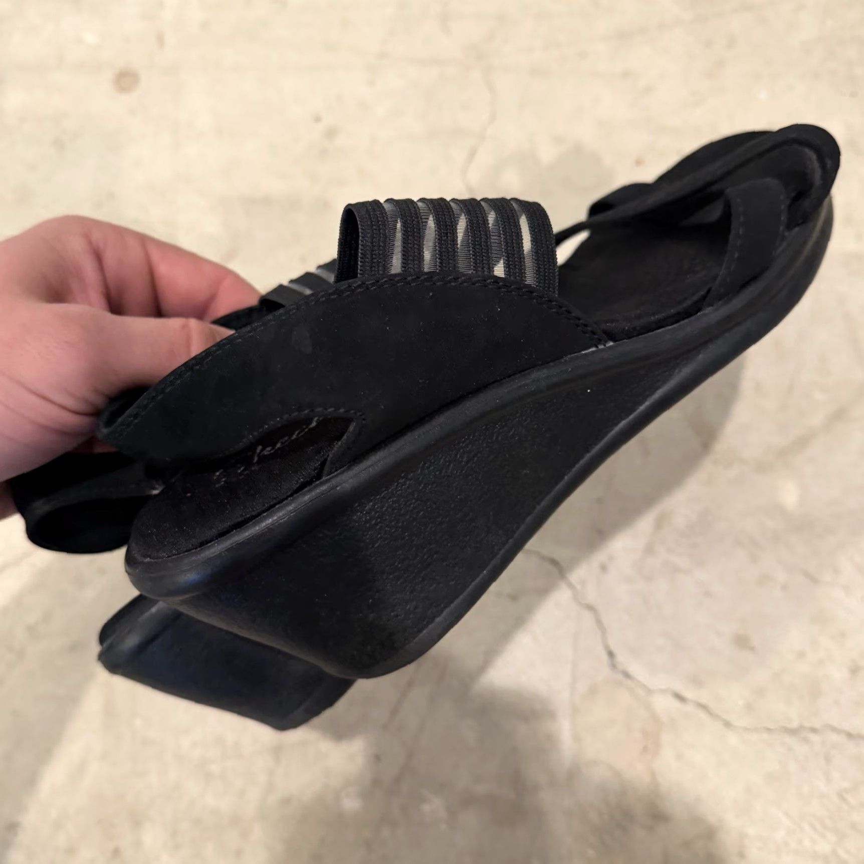 SKECHERS SKECHERS Black Wedge Sandals 31597 Rumble On Day Flirt Strappy Flip Flop Size 9 Womens Size US 6 / IT 36 - 4 Thumbnail