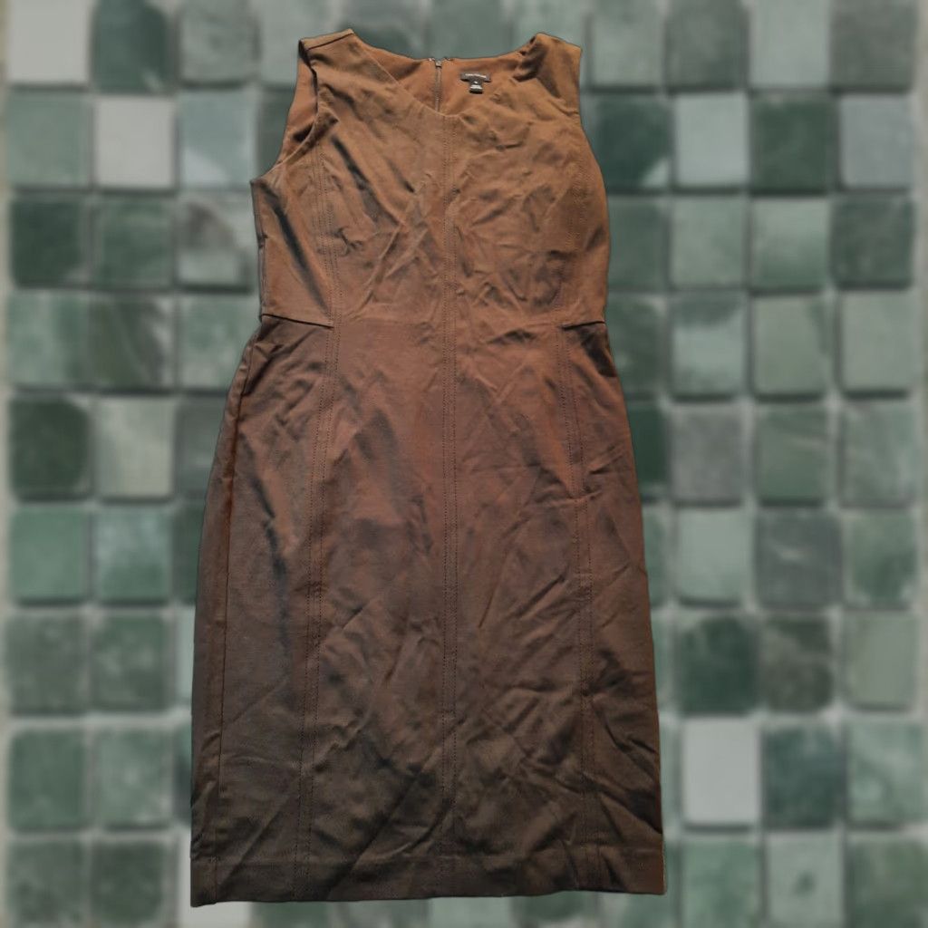 Ann Taylor Ann Taylor Loft Dress Sleeveless Womens XL Knee Length Brown Pink Floral A-Line 10 Regular Summer Spring Size L / US 10 / IT 46 - 1 Thumbnail