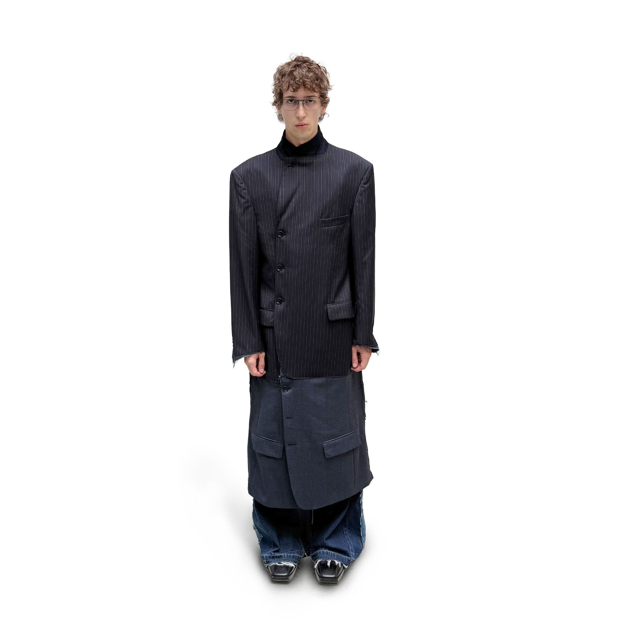 Brvno Paneled blazer long jacket