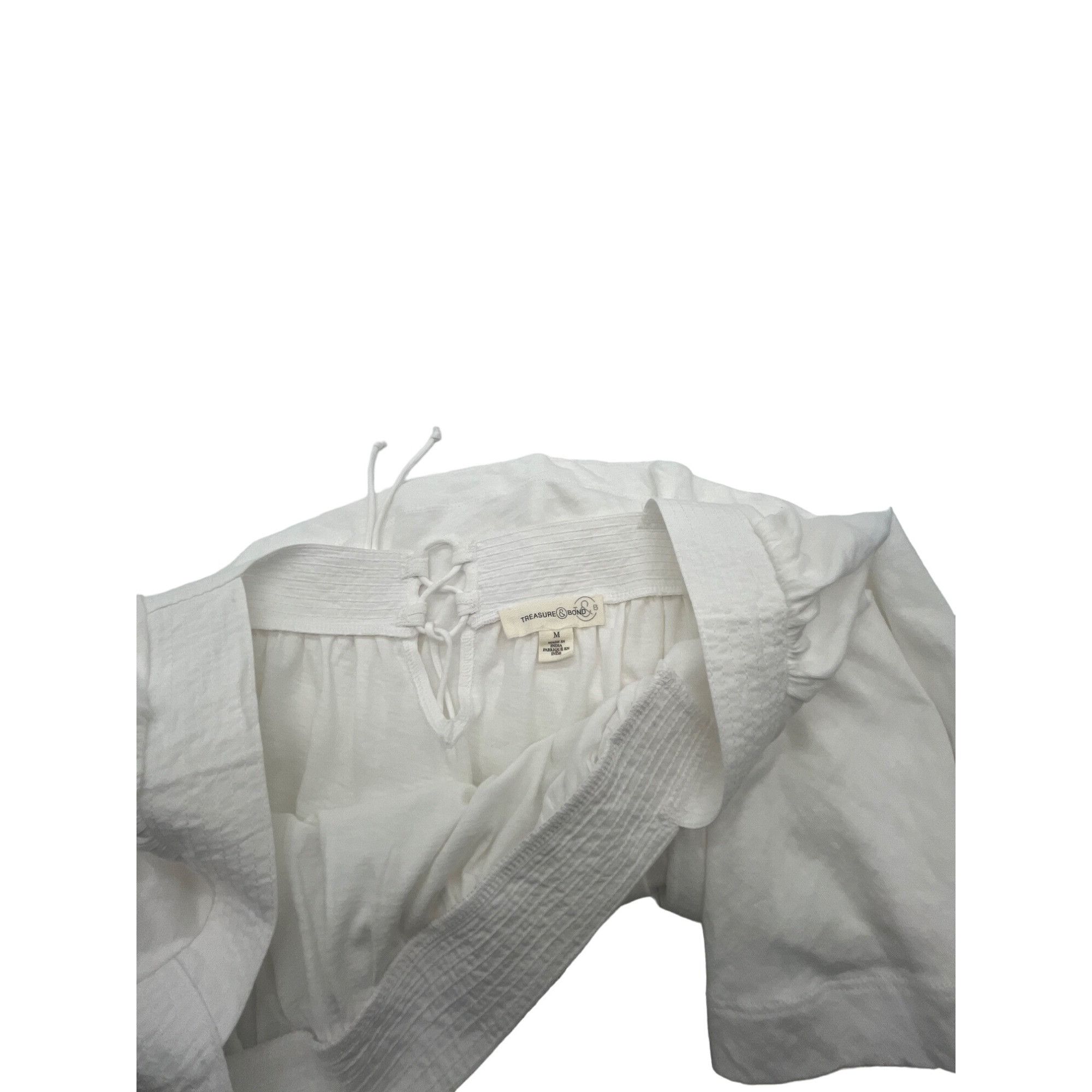 Treasure & Bond Treasure & Bond Cotton & Linen Square Neck Top, White, M Size M / US 6-8 / IT 42-44 - 14 Thumbnail