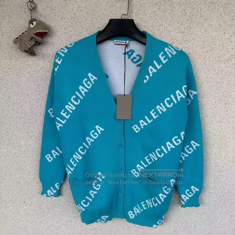 Balenciaga Balenciaga Blue Barrage Full Print Cardigan Size US XS / EU 42 / 0 - 1 Thumbnail