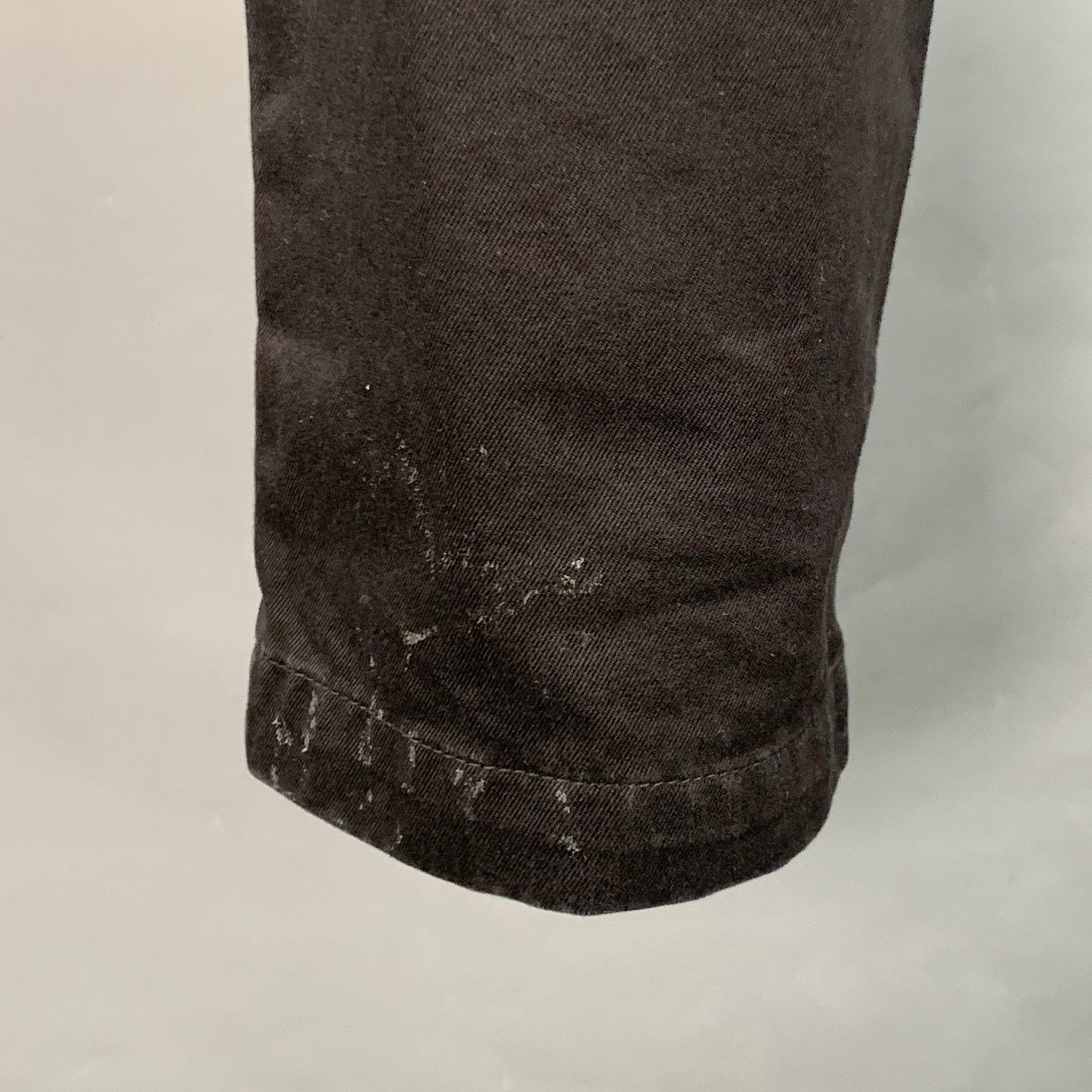 Saturdays NYC Size 32 Black Cotton Twill Tapered Zip Fly Casual Pants Size US 32 / EU 48 - 3 Thumbnail