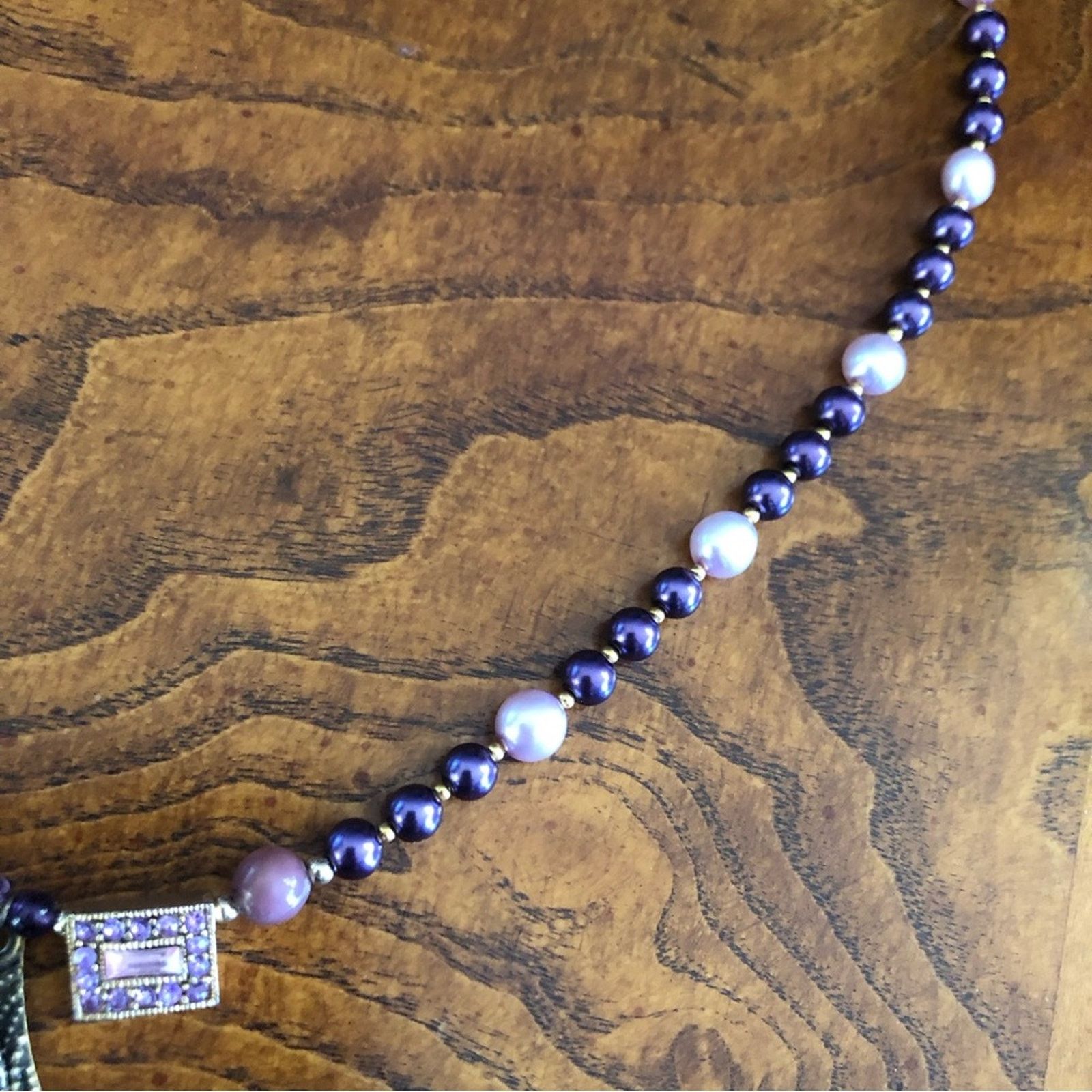 Handmade Handcrafted repurpose lilac freshwater purple Pearl necklace Size ONE SIZE - 11 Thumbnail