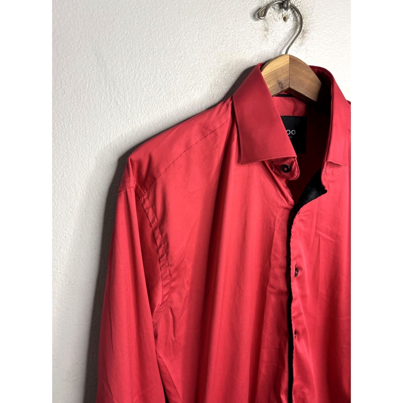 Maceoo Maceoo Shirt Mens Small Red 4-Way Stretch Dress Long Sleeve Button Up Collared Size 36R - 2 Thumbnail