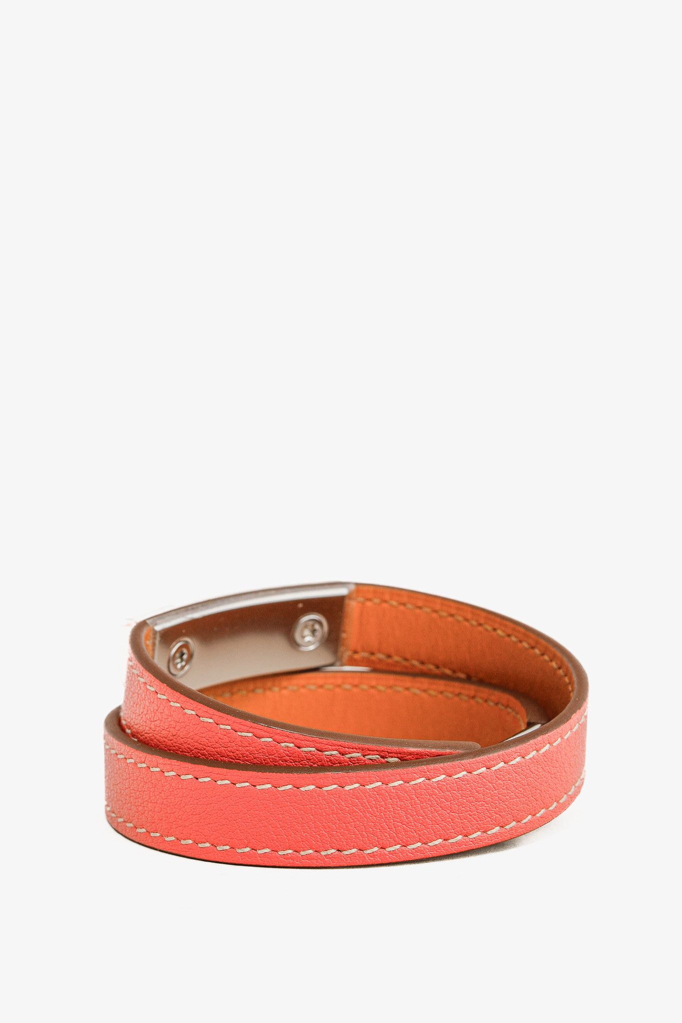 Hermes Hermes Rivale Double Tour Sanguine Swift Leather Bracelet Size ONE SIZE - 2 Thumbnail