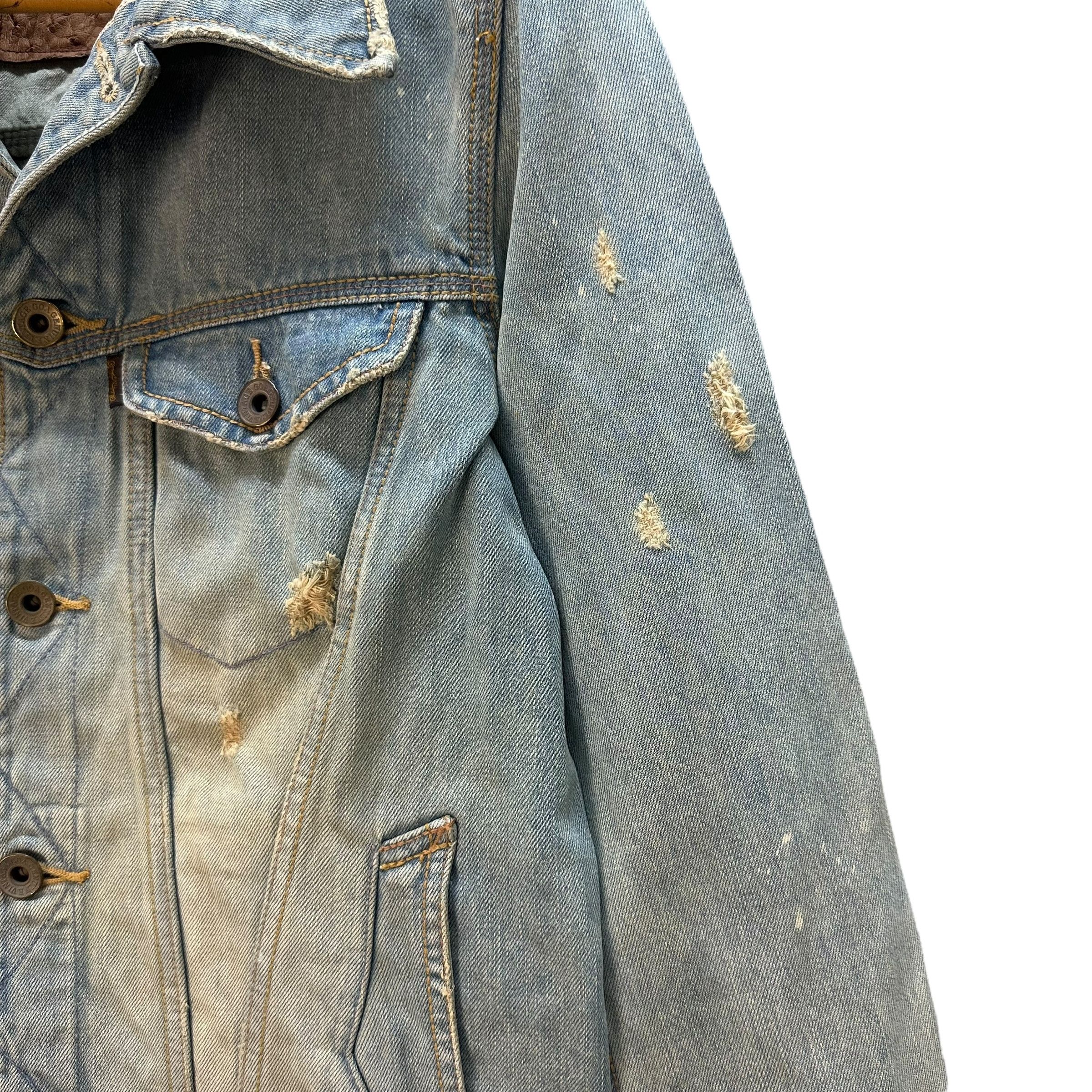 Japanese Brand GENUINE VINTAGE GOA DISTRESS FASHION DENIM JACKET #8764-025 Size US S / EU 44-46 / 1 - 7 Thumbnail