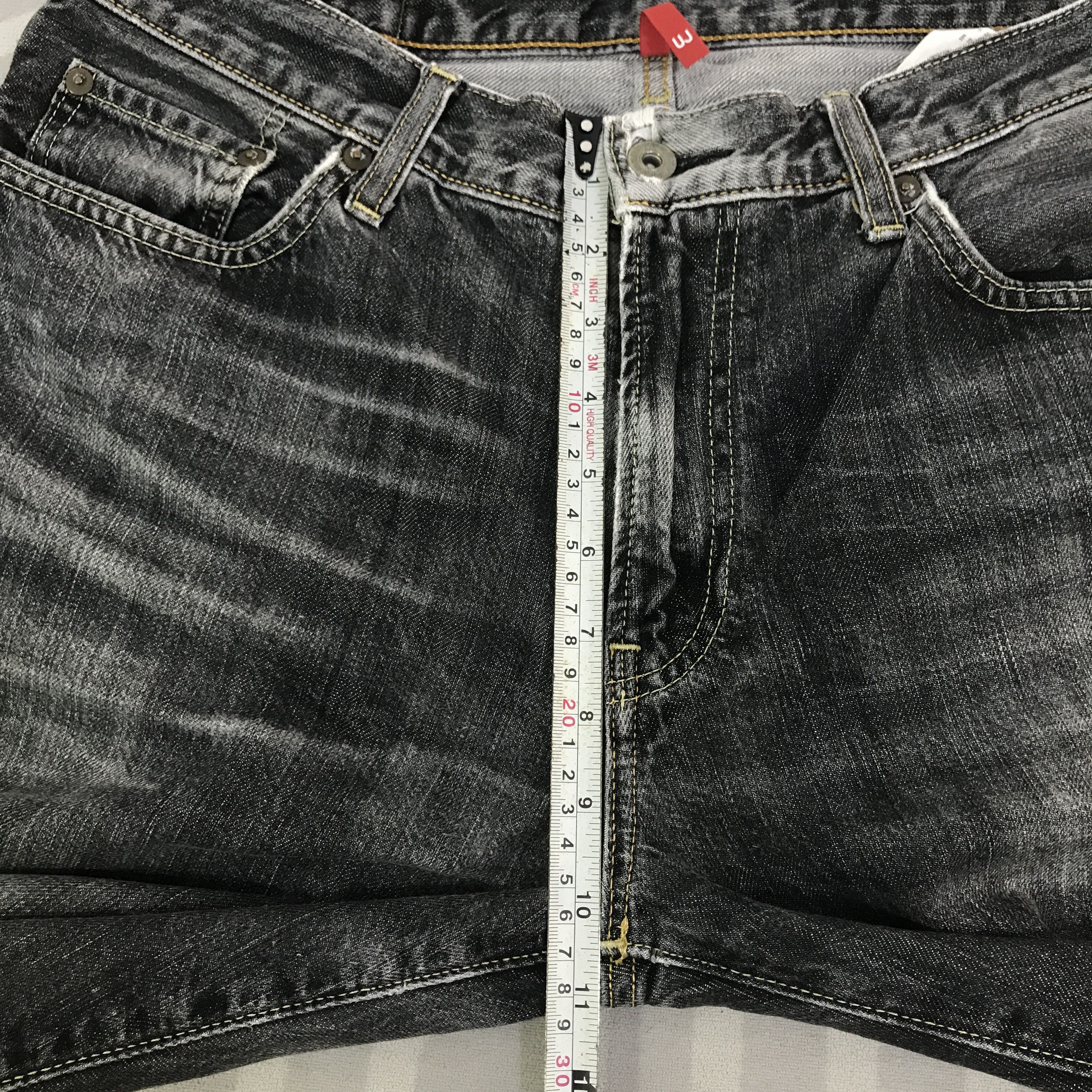 Japanese Brand 002 Vtg Uniqlo Black denim distressed Jeans pants K130B23 Size US 33 - 8 Thumbnail