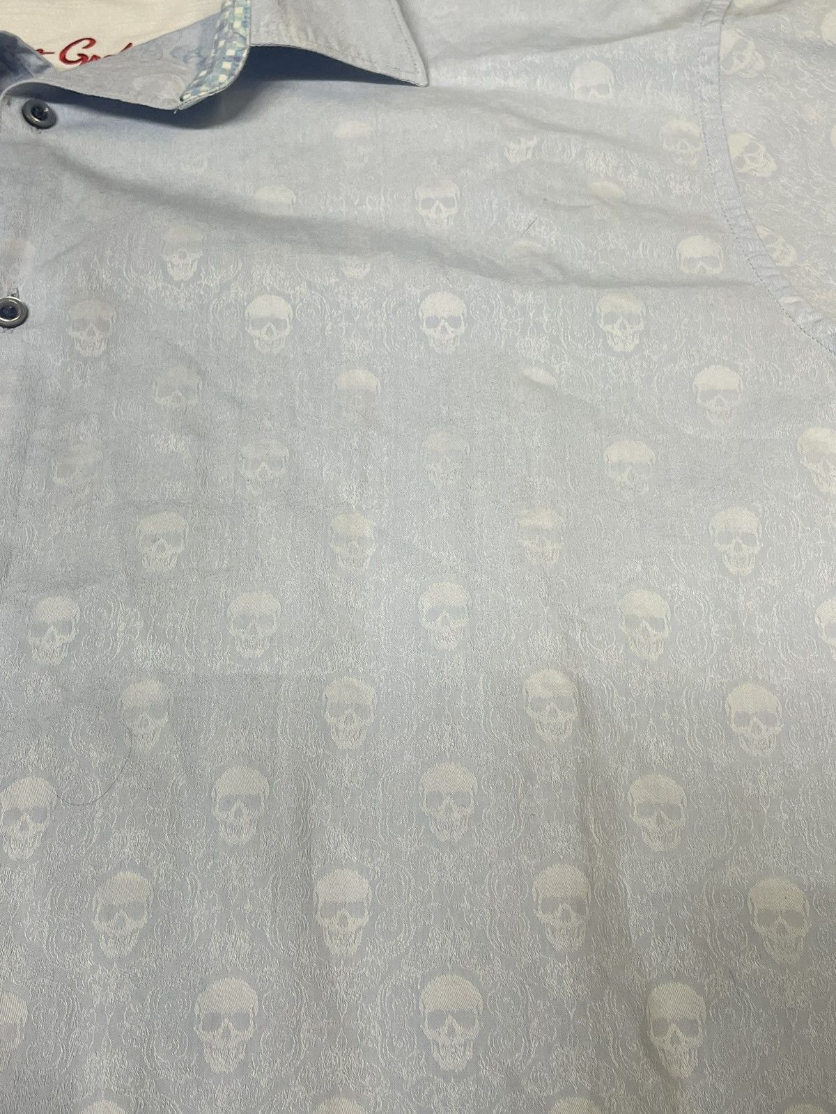 Robert Graham Robert Graham Light Blue Skull Pattern Button-Up (2XLT) Size US XXL / EU 58 / 5 - 3 Thumbnail