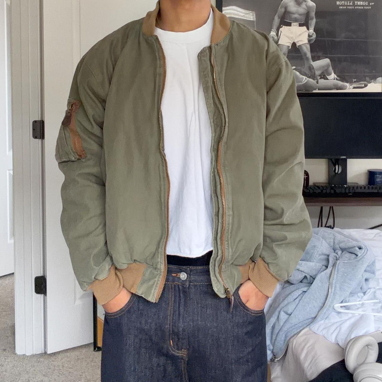 Route 66 Army green vintage bomber jacket Size US M / EU 48-50 / 2 - 1 Thumbnail