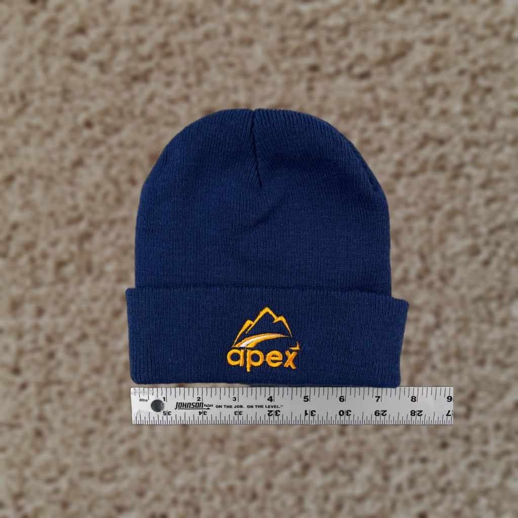 Vintage Apex Leadership Co. Beanie Knit Adult One Size Blue Blackout - Beanie Cap Winter Outdoor Ski Hiking Hat Mens Womens Unisex 90s Fundraiser Theme Size ONE SIZE - 1 Thumbnail