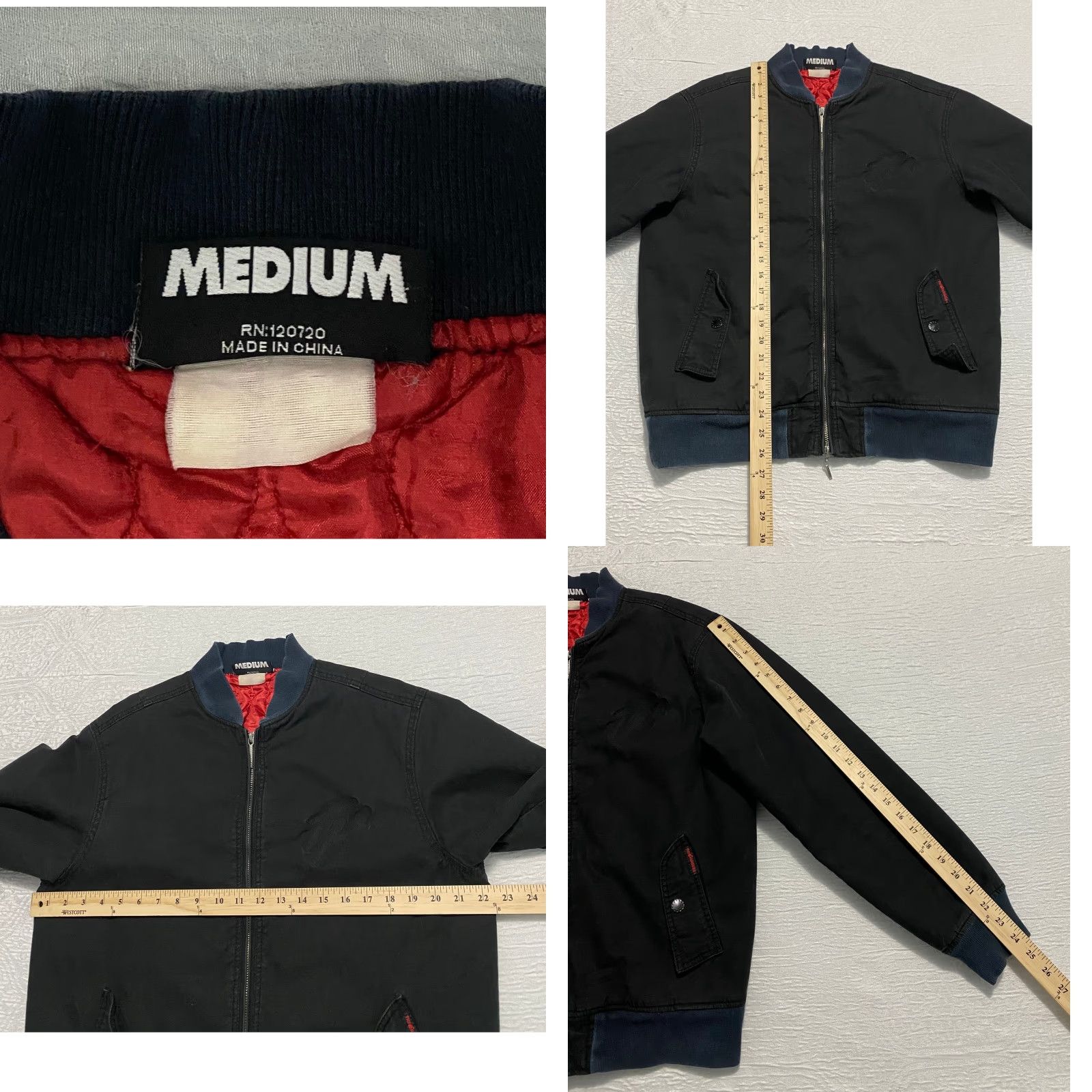The Hundreds The Hundreds Los Angeles Bomber Jacket Black M Varsity Zip Zipper Logo Embroidered Cotton Blend Canvas Lined Padded Casual Mens Medium Size US M / EU 48-50 / 2 - 8 Thumbnail