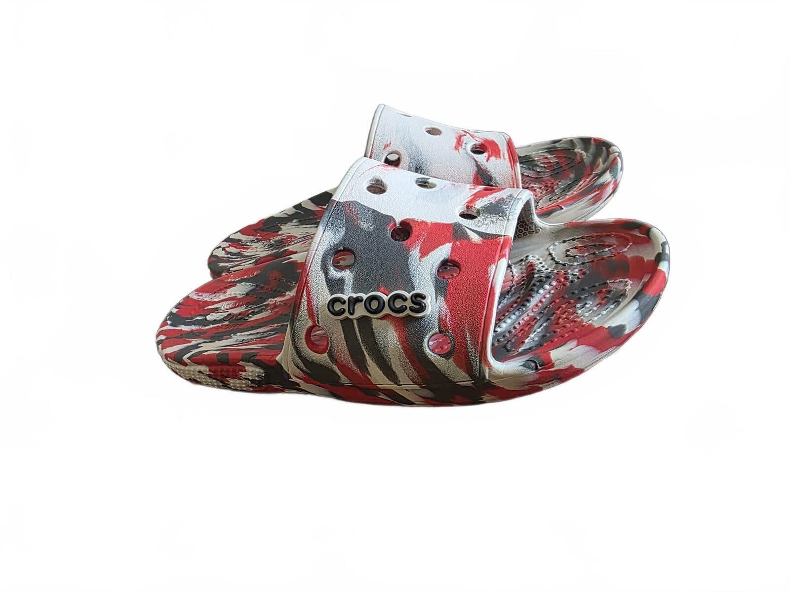 Crocs Crocs Red White Gray Tie-Dye Slide Sandals Comfortable M6 W8 Size US 6 / EU 39 - 2 Thumbnail
