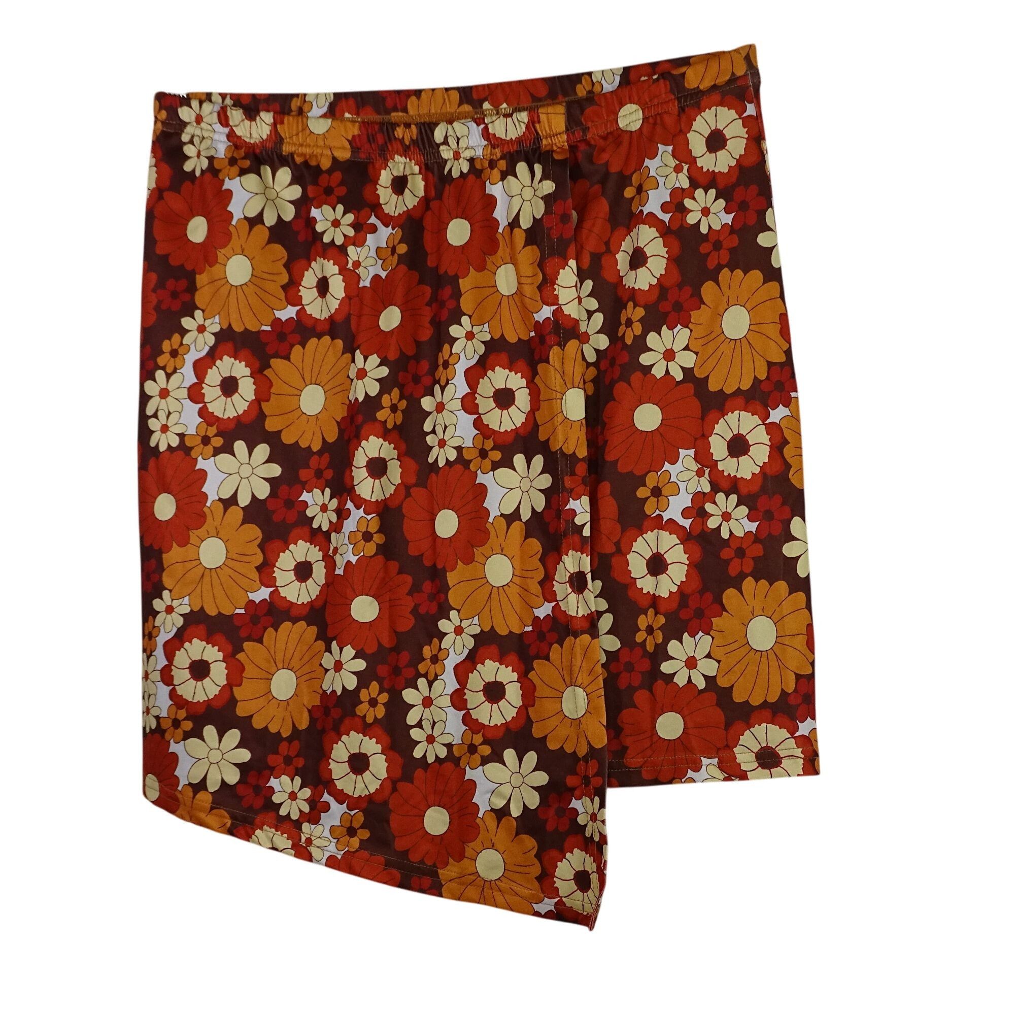 Shein Shein Curve Retro Floral Brown 2-Pc Top & Skirt Size OXL 12 Size 31" - 4 Thumbnail
