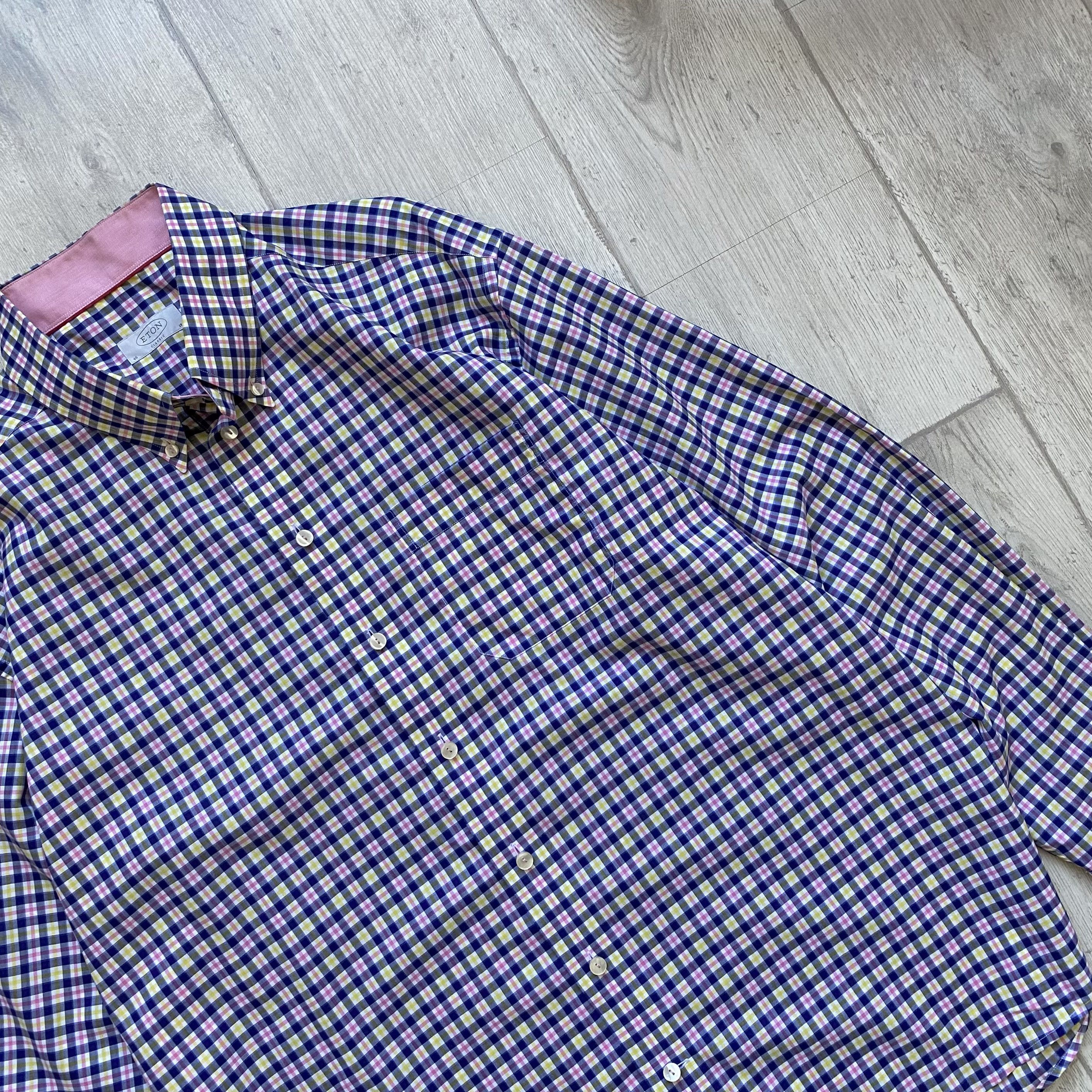 Eton 💎 luxury Eton Flannel Button Up Long Sleeve Shirt Size US XXL / EU 58 / 5 - 6 Thumbnail
