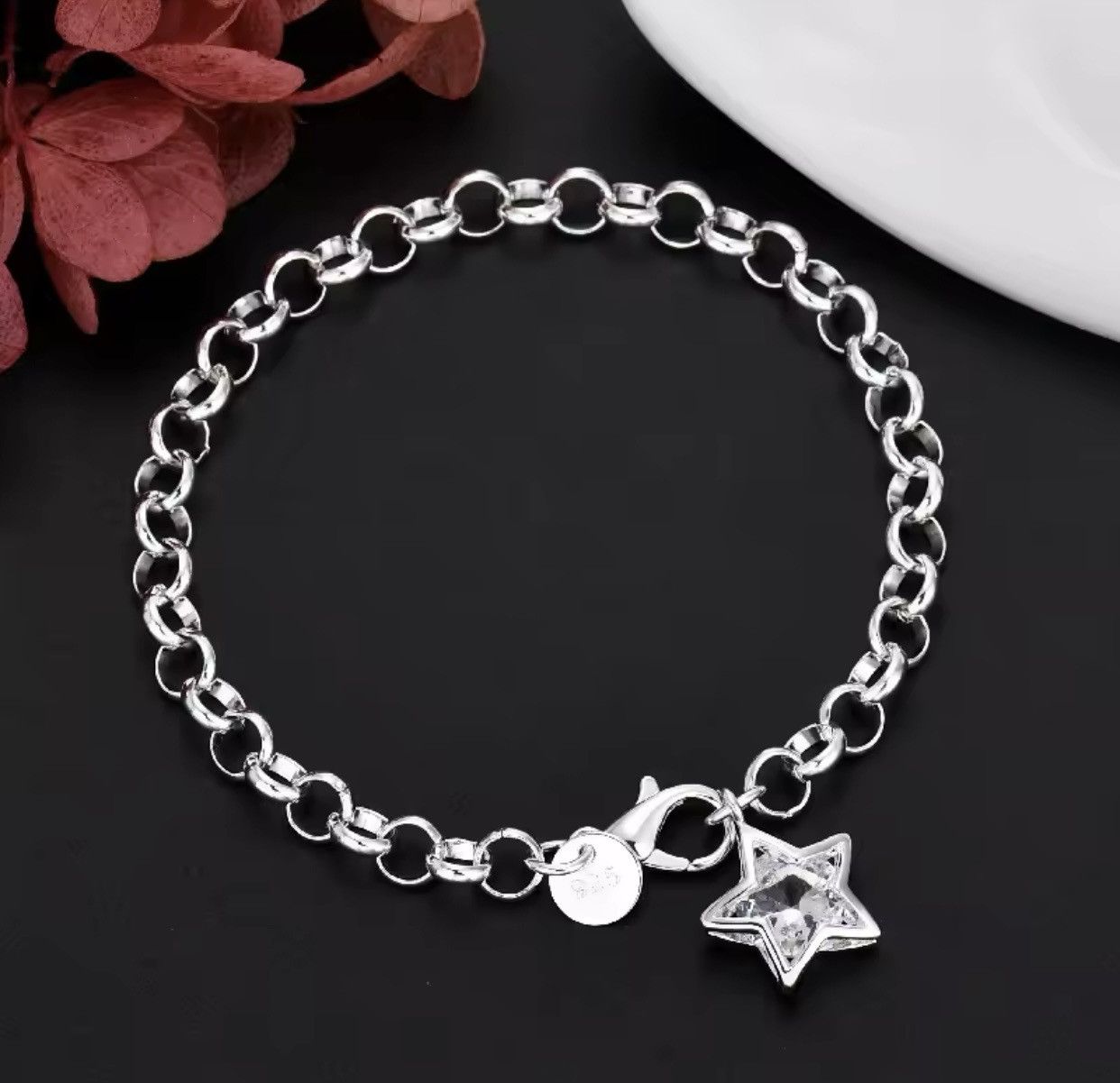 Jewelry × Sterling Silver 925 Sterling Silver Shining Crystal Star Bracelets Size ONE SIZE - 2 Thumbnail