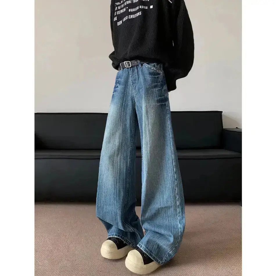 Japanese Brand Retro loose straight leg wide leg jeans Size US 32 / EU 48 - 6 Thumbnail