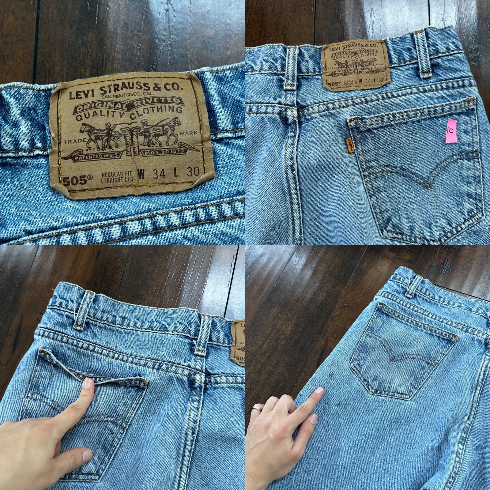 Levi's VINTAGE Levi's 505 Jeans - Denim - Regular - 34x30 - Light Blue - USA Orange Tab - Men - 1980s 1990s Theme: American Flag/USA Size US 34 / EU 50 - 8 Thumbnail
