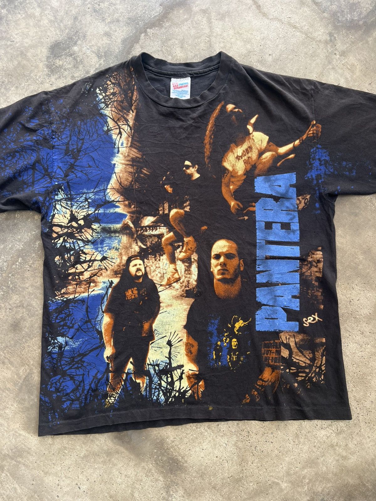 Band Tees Vintage 1993 Pantera All Over Print AOP Winterland Tee Size US XL / EU 56 / 4 - 2 Thumbnail