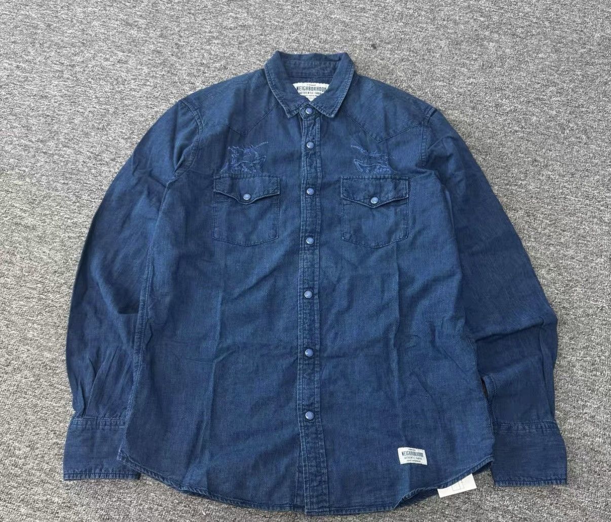 Neighborhood Neighborhood Indigo-Dyed Embroidered Shirt J16 Size US M / EU 48-50 / 2 - 1 Thumbnail
