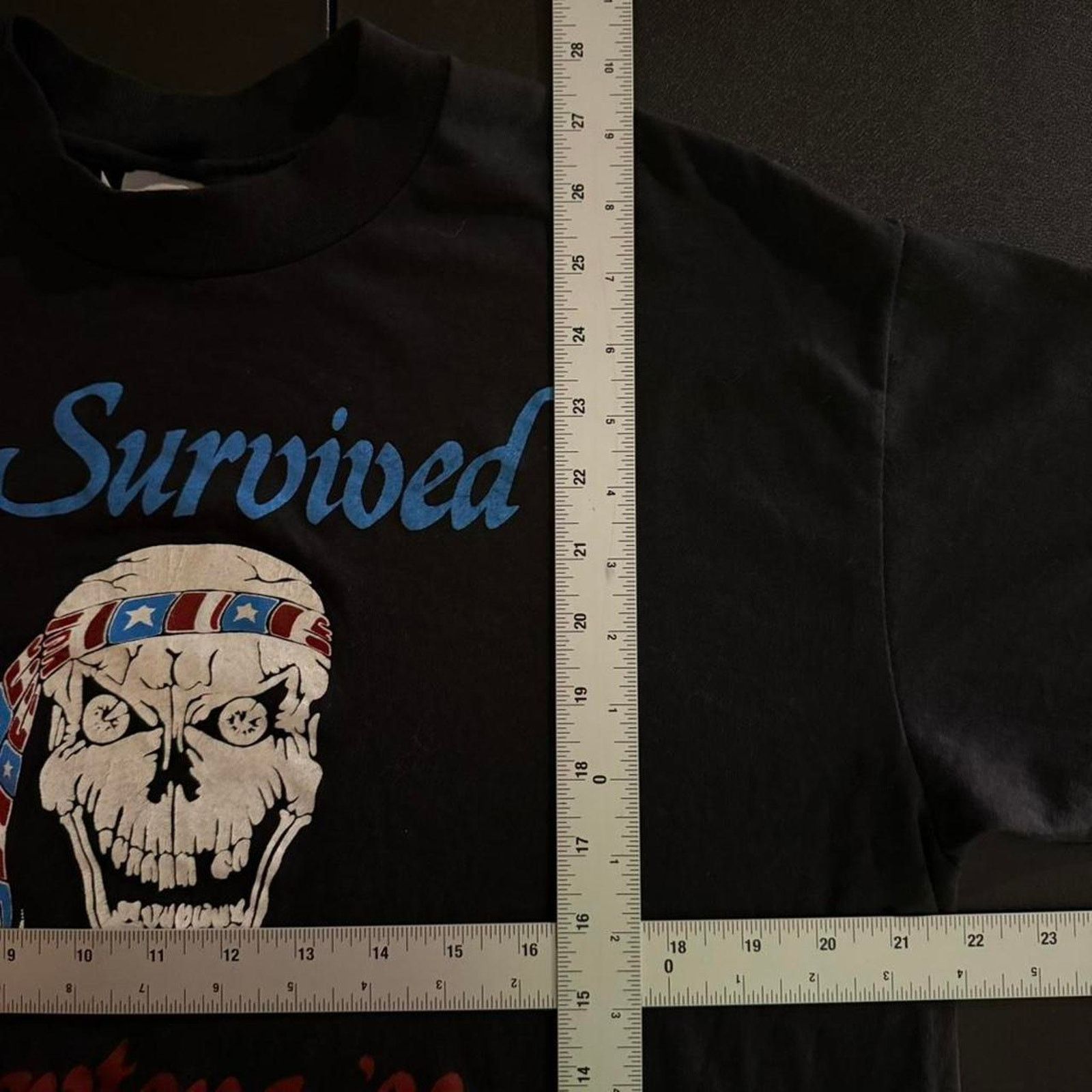 Harley Davidson Vintage I Survived Daytona 1990 Skull Men's L Tee Size US L / EU 52-54 / 3 - 6 Thumbnail