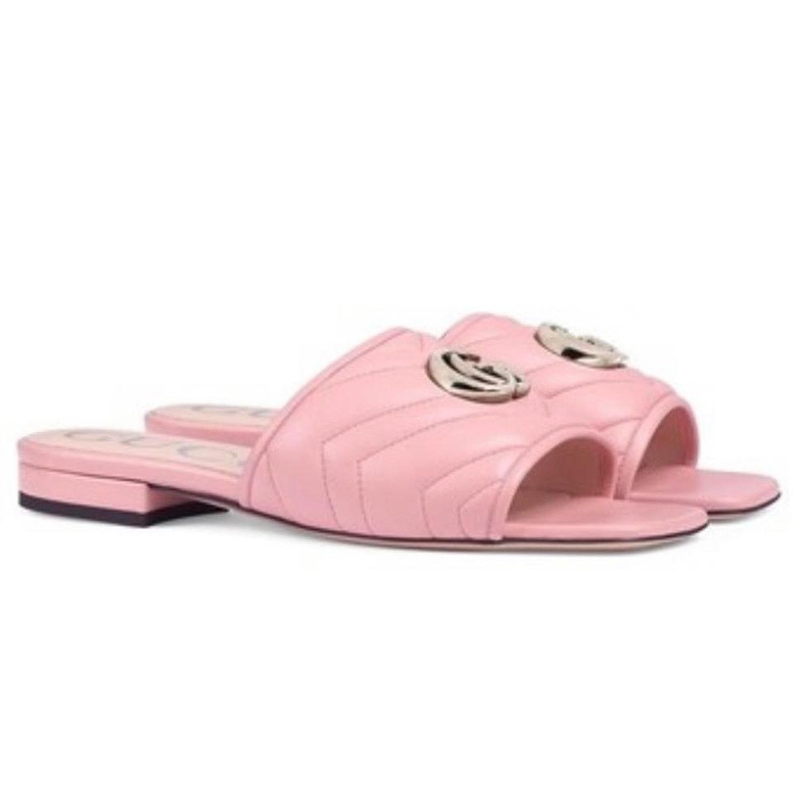 Gucci Jolie Marmont GG logo quilted slides slippers sandals Size US 8 / IT 38 - 1 Thumbnail