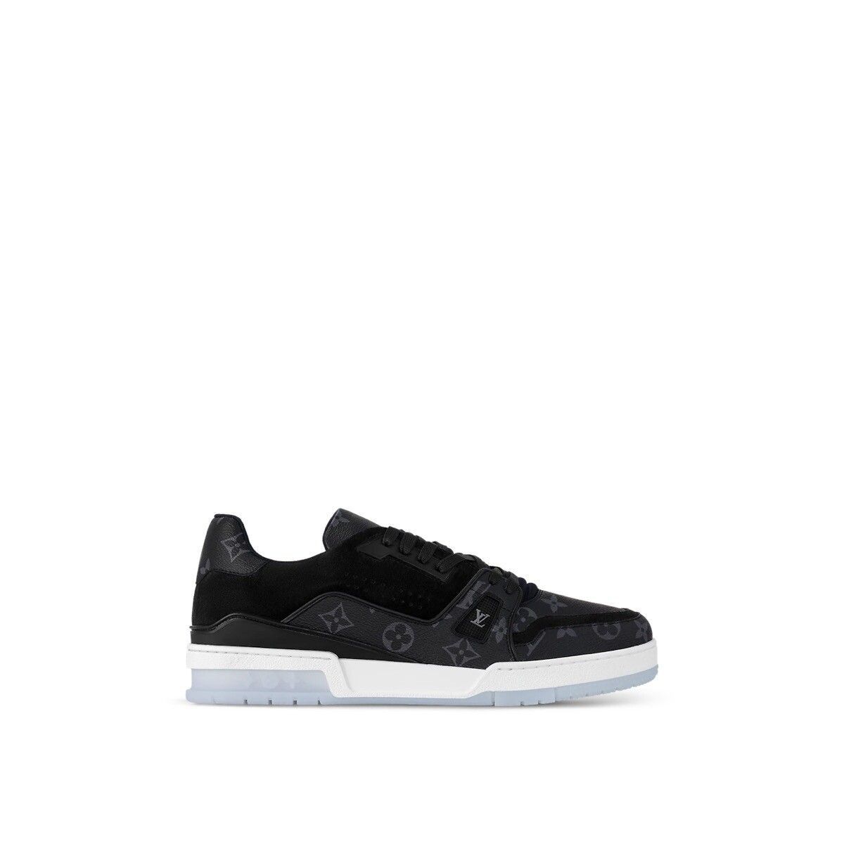 image of Louis Vuitton Lv Shoes Sneakers Suede Leather Monogram Logo In Black, Men's (Size 5)