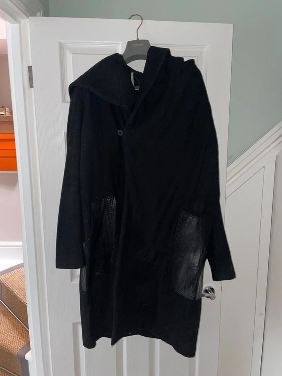 FABIO QUARANTA Fabio Quaranta Handmade Black Coat with Leather Pockets Size US M / EU 48-50 / 2 - 2 Thumbnail