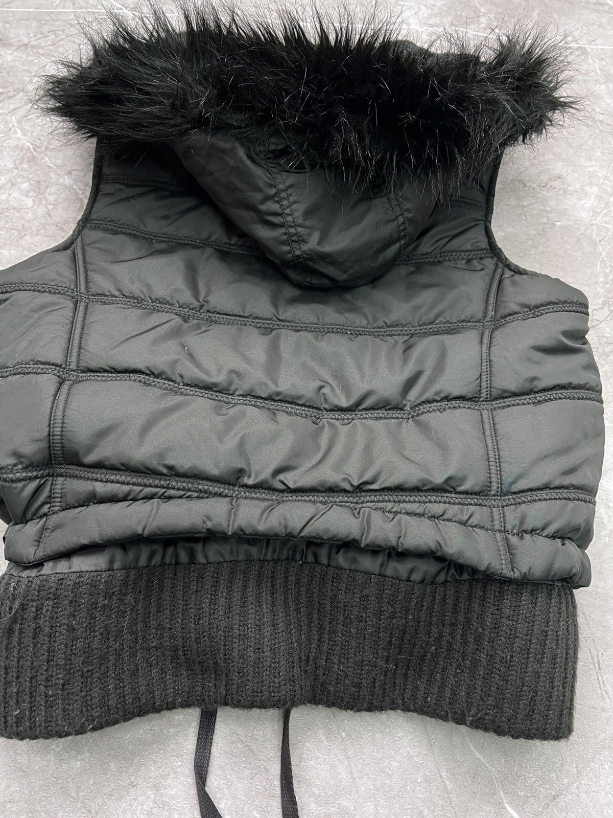 Vintage 2000s black opium 90s LGB STYLE FUR HOODIE vest jacket Size M / US 6-8 / IT 42-44 - 12 Thumbnail