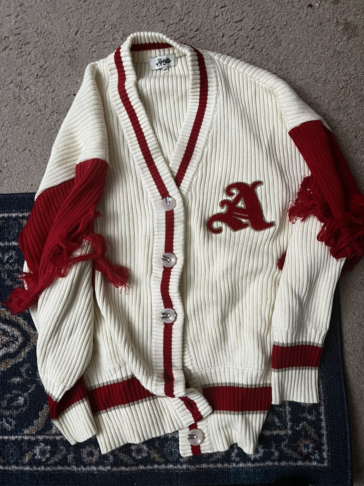 Japanese Brand Aseye Studio Red Cardigan Size US M / EU 48-50 / 2 - 3 Thumbnail