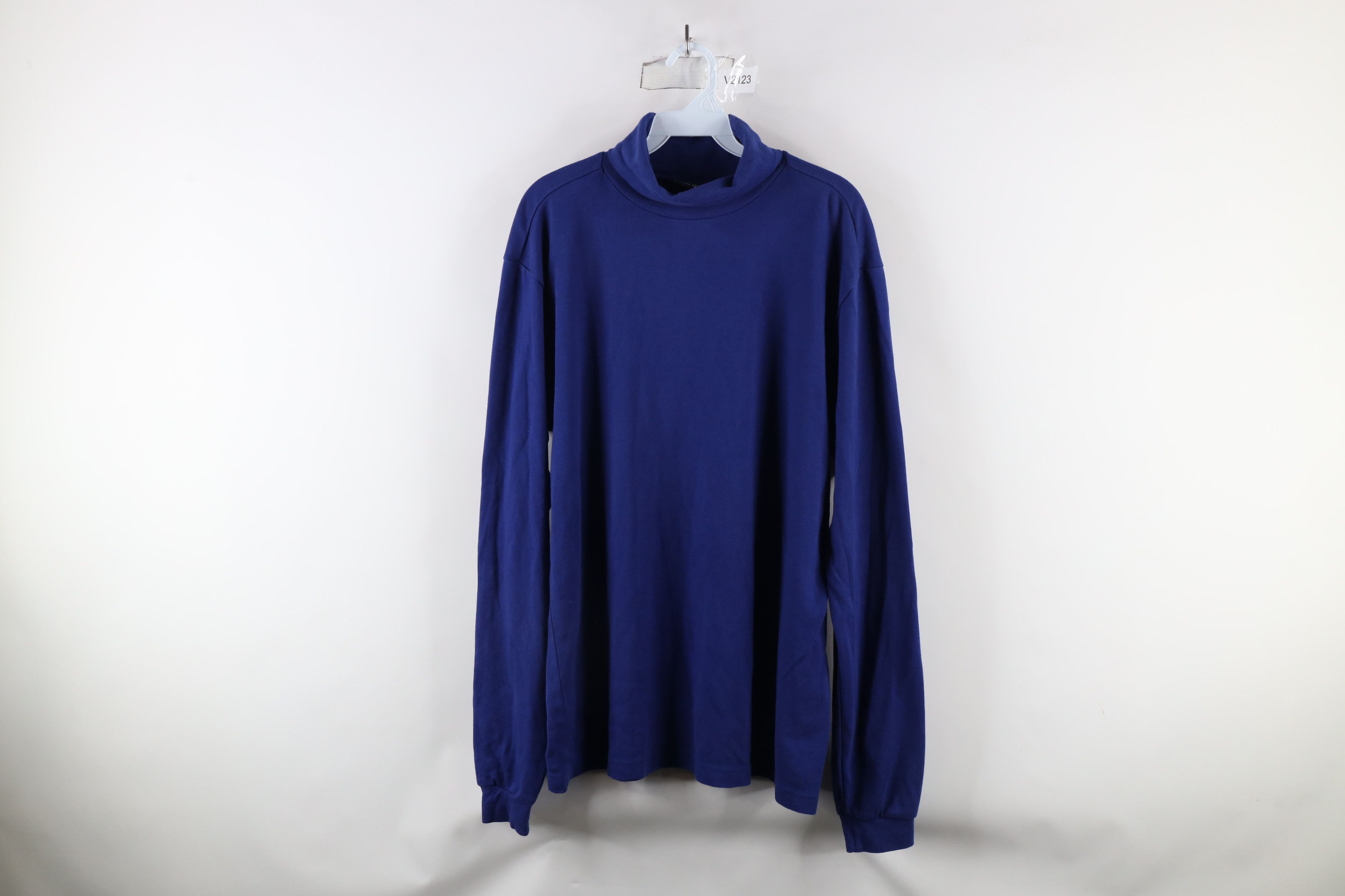 Eddie Bauer × Vintage Vintage 90s Eddie Bauer Long Sleeve Turtleneck T-Shirt Blue Size US XL / EU 56 / 4 - 1 Thumbnail
