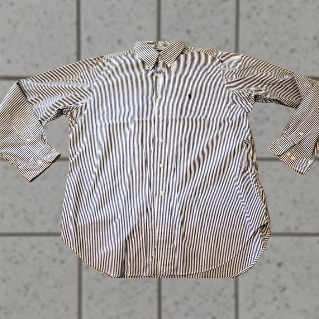 Polo Ralph Lauren Mens Polo Ralph Lauren Dress Shirt Blue White Button Cotton 16 1/2 34 35 Size 46R - 1 Thumbnail