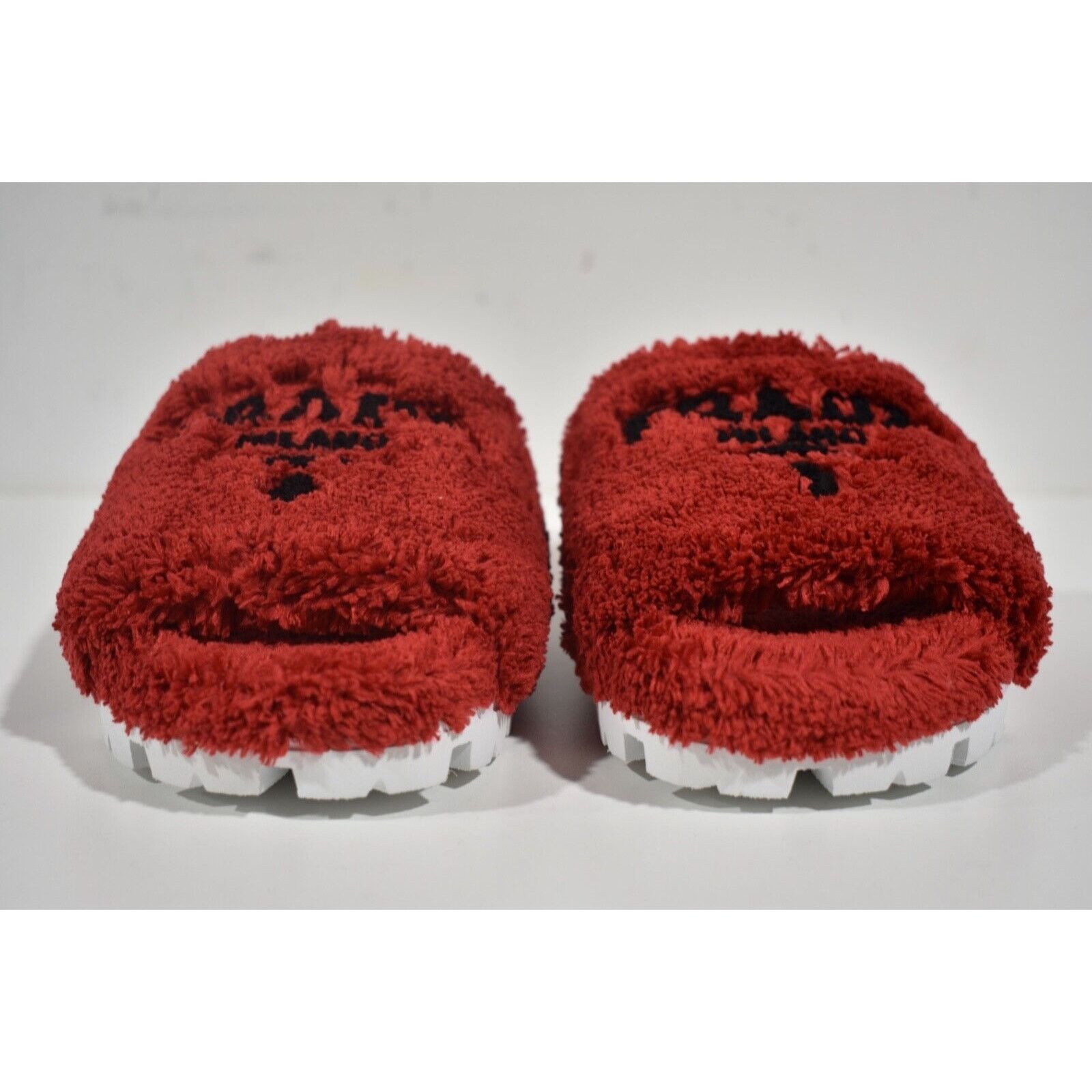 Prada Prada Terry Cloth Roso Red Black Logo Slide Sandal Rubber Size US 6 / IT 36 - 4 Thumbnail