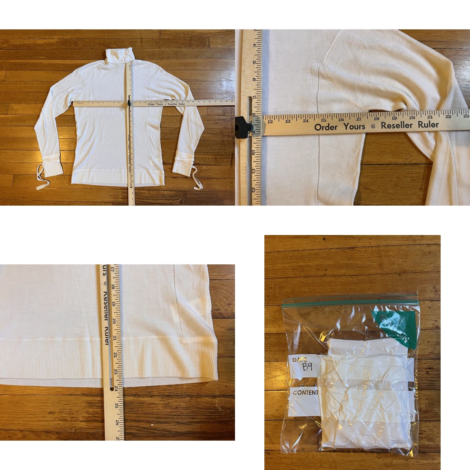 Vintage Chaiken Turtleneck Sweater Knit Shirt Women’s L Ivory Tasseled Sleeve Size L / US 10 / IT 46 - 8 Thumbnail