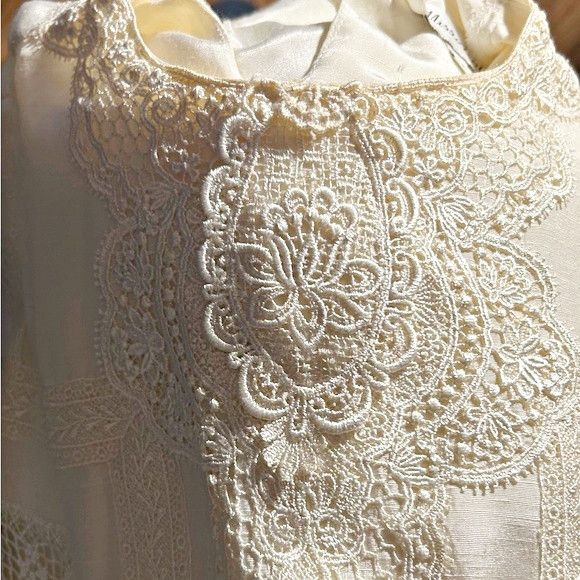 Other Vintage Miss Ashlee Ivory Lace Victorian Style Blouse Size S / US 4 / IT 40 - 3 Thumbnail