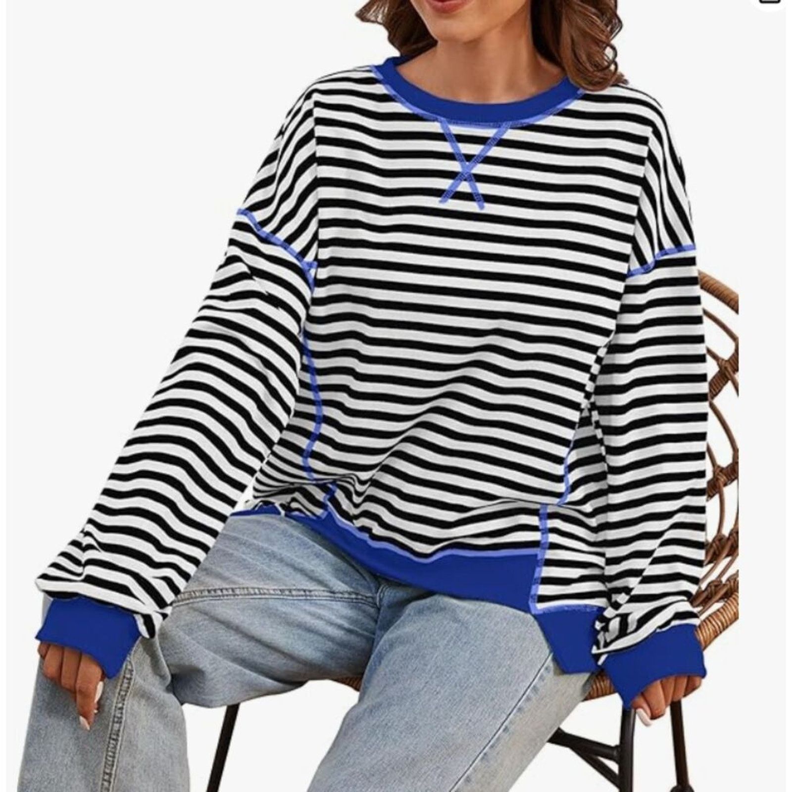 The Unbranded Brand Oversized Sweatshirt Long Sleeve Drop Shoulder SIZE SMALL Size S / US 4 / IT 40 - 7 Thumbnail