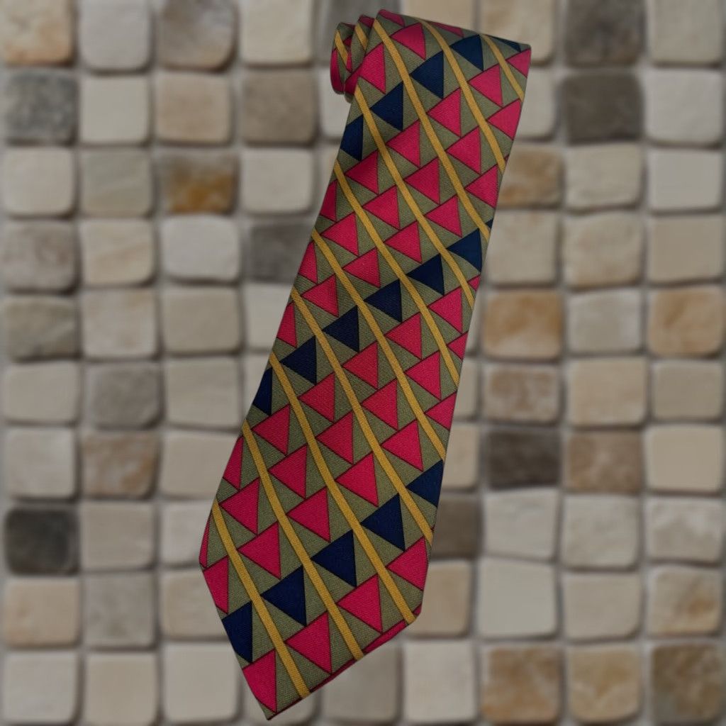 Vintage Barneys New York Silk Tie Geometric Made in Italy Silk Geometric Tie Mens Size ONE SIZE - 1 Thumbnail